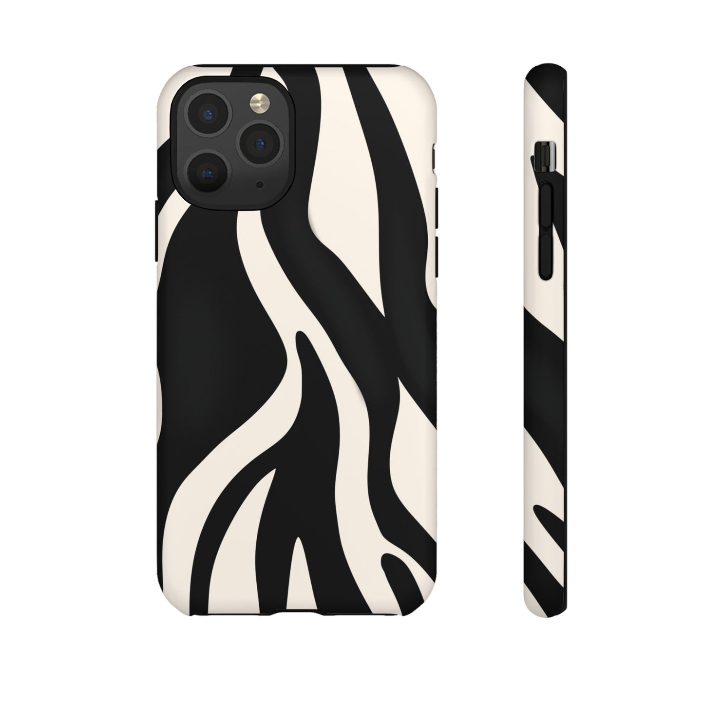 "Monochrome Waves: Zebra-Inspired Elegance Tough Case"