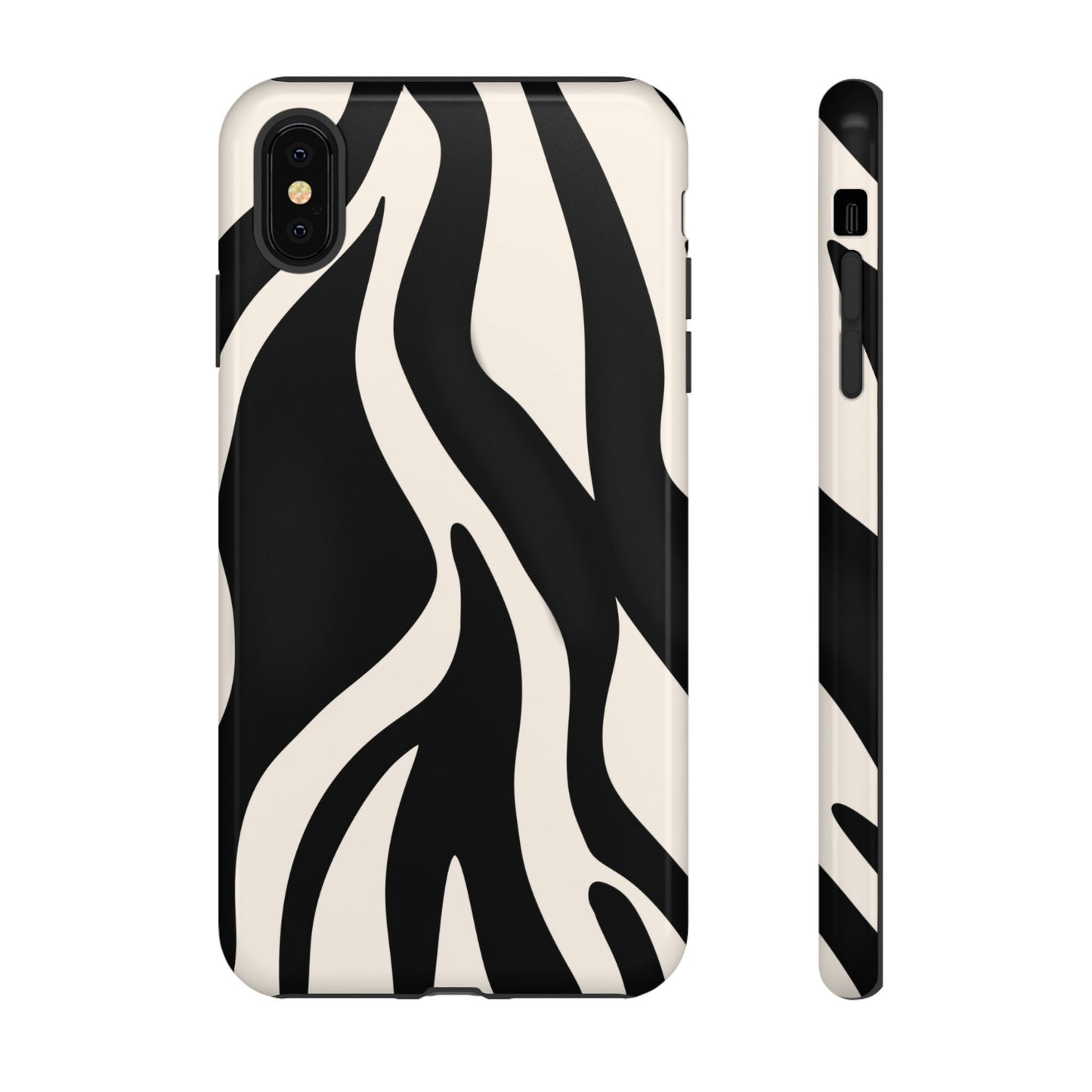 "Monochrome Waves: Zebra-Inspired Elegance Tough Case"