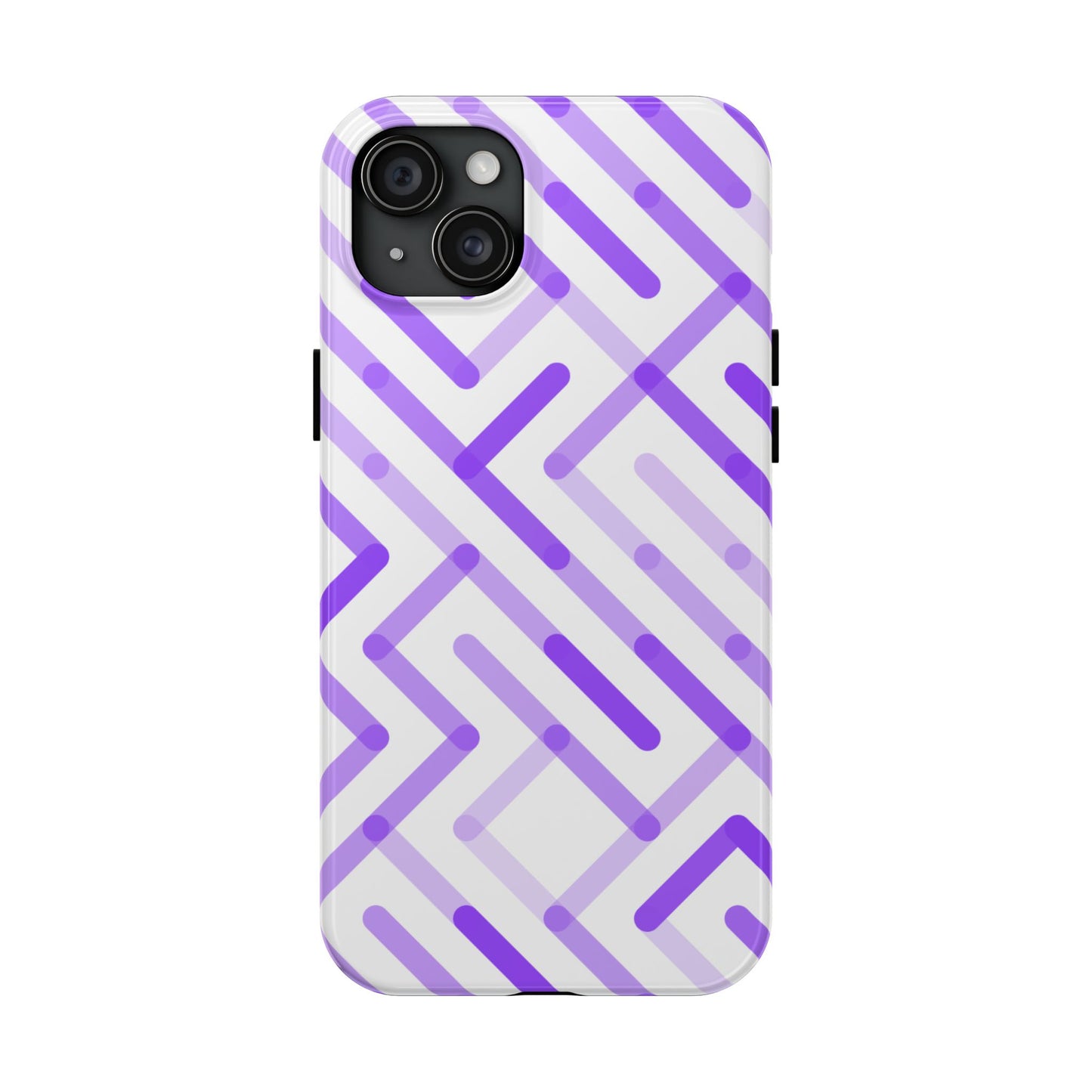 Purple Geometric Maze Tough Phone Case