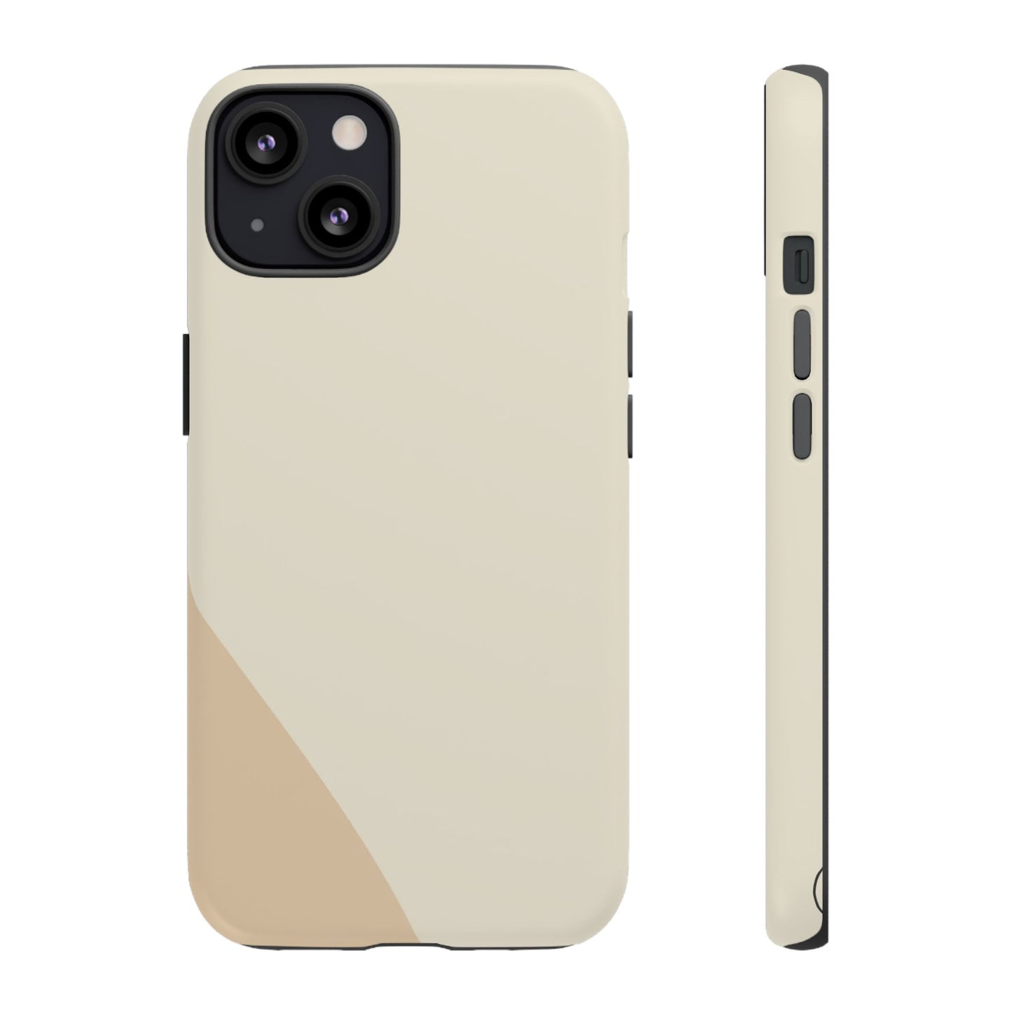 Minimalist Two-Tone Beige Tough Phone Case