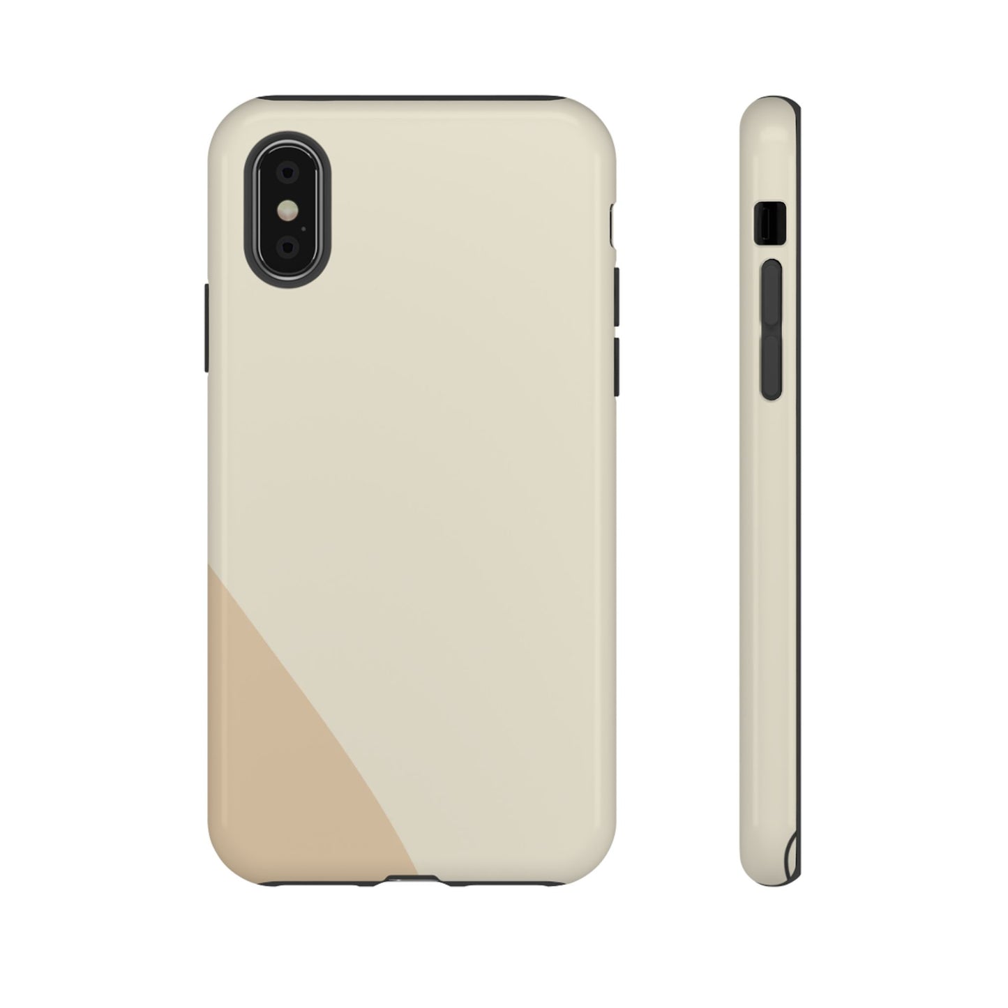 Minimalist Two-Tone Beige Tough Phone Case