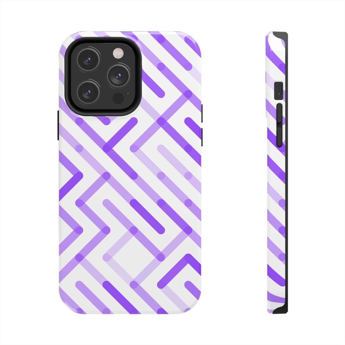 Purple Geometric Maze Tough Phone Case