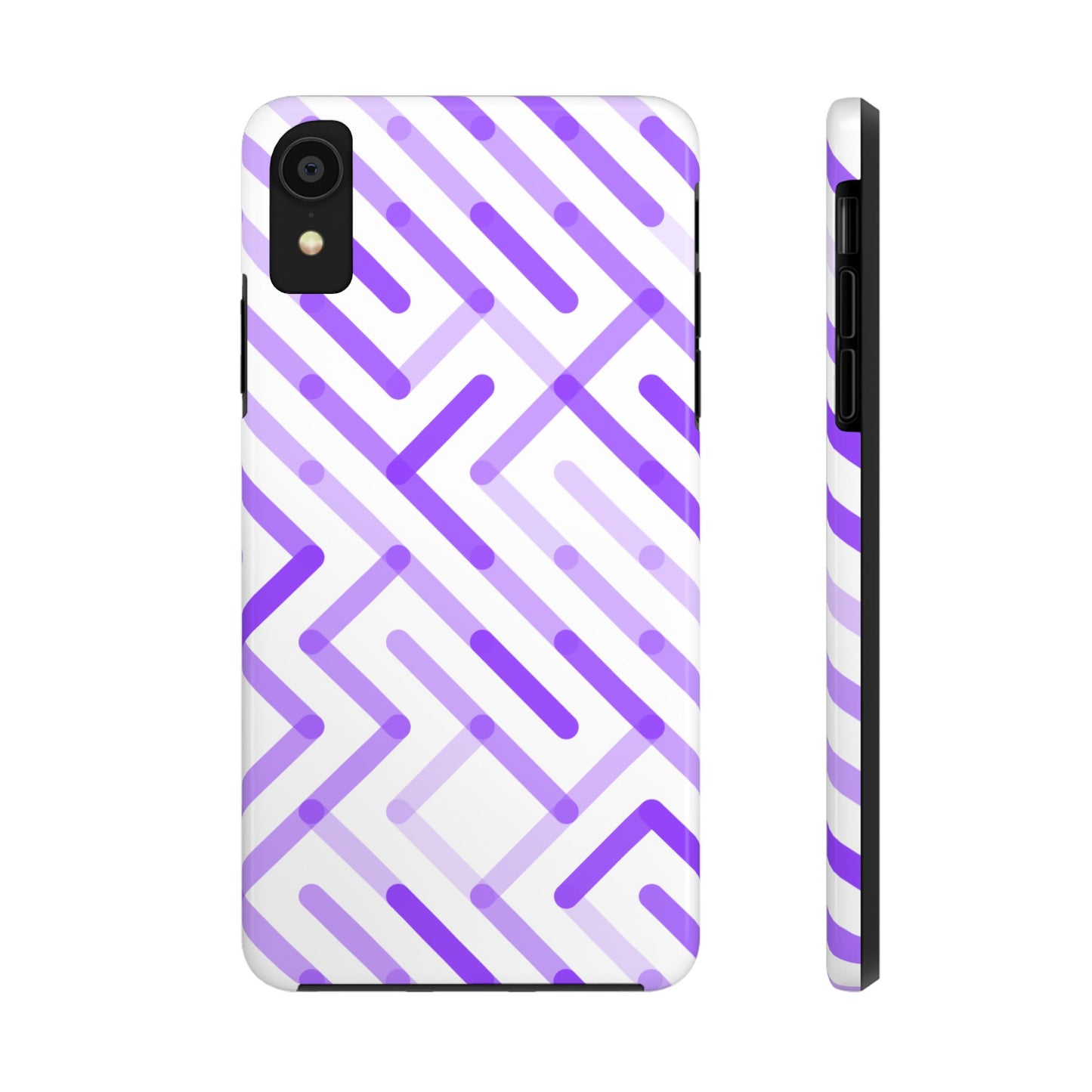 Purple Geometric Maze Tough Phone Case