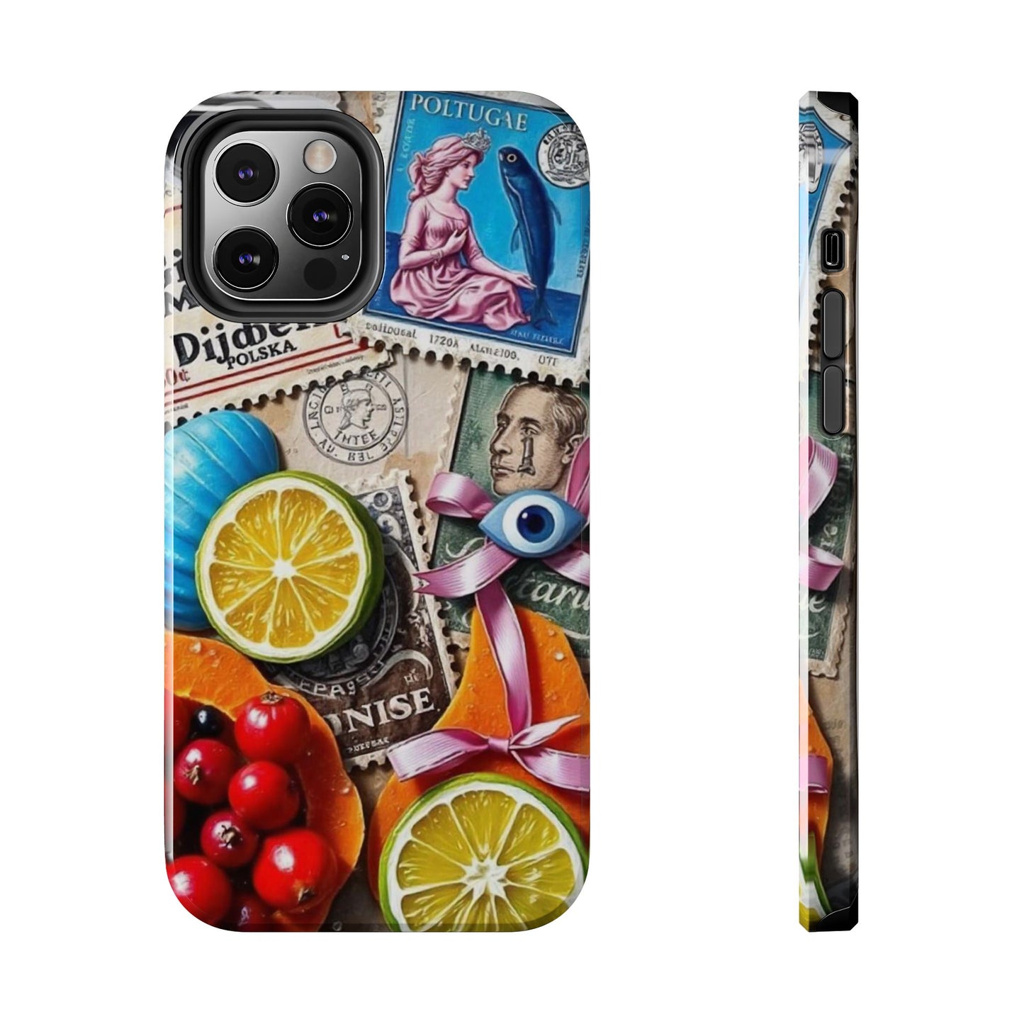 "Vibrant Collage: Travel, Culture, and Citrus Tough Phone Case"