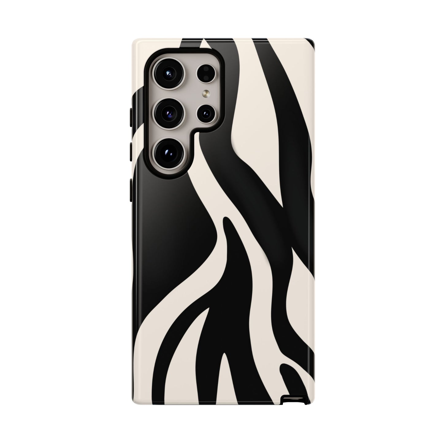 "Monochrome Waves: Zebra-Inspired Elegance Tough Case"