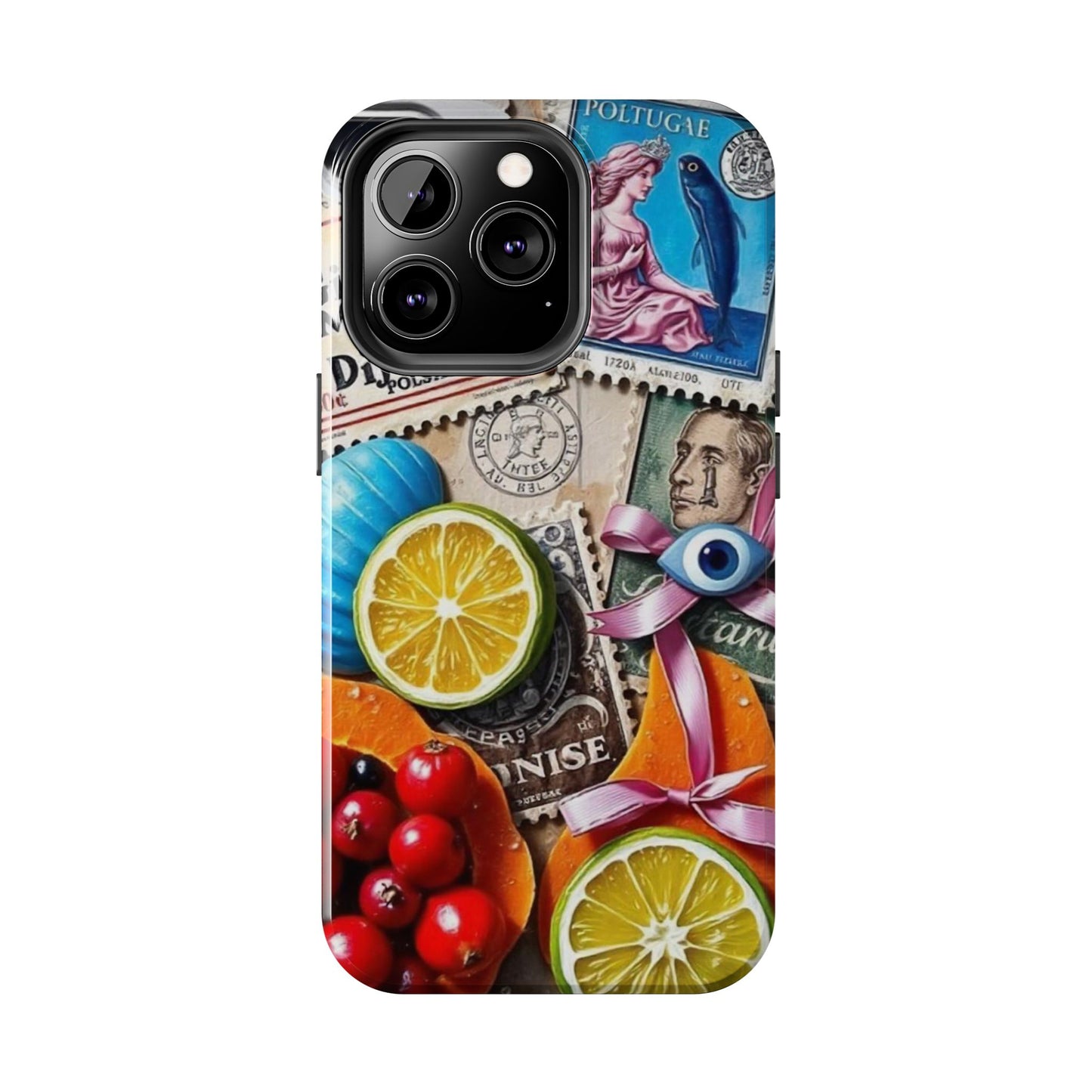 "Vibrant Collage: Travel, Culture, and Citrus Tough Phone Case"