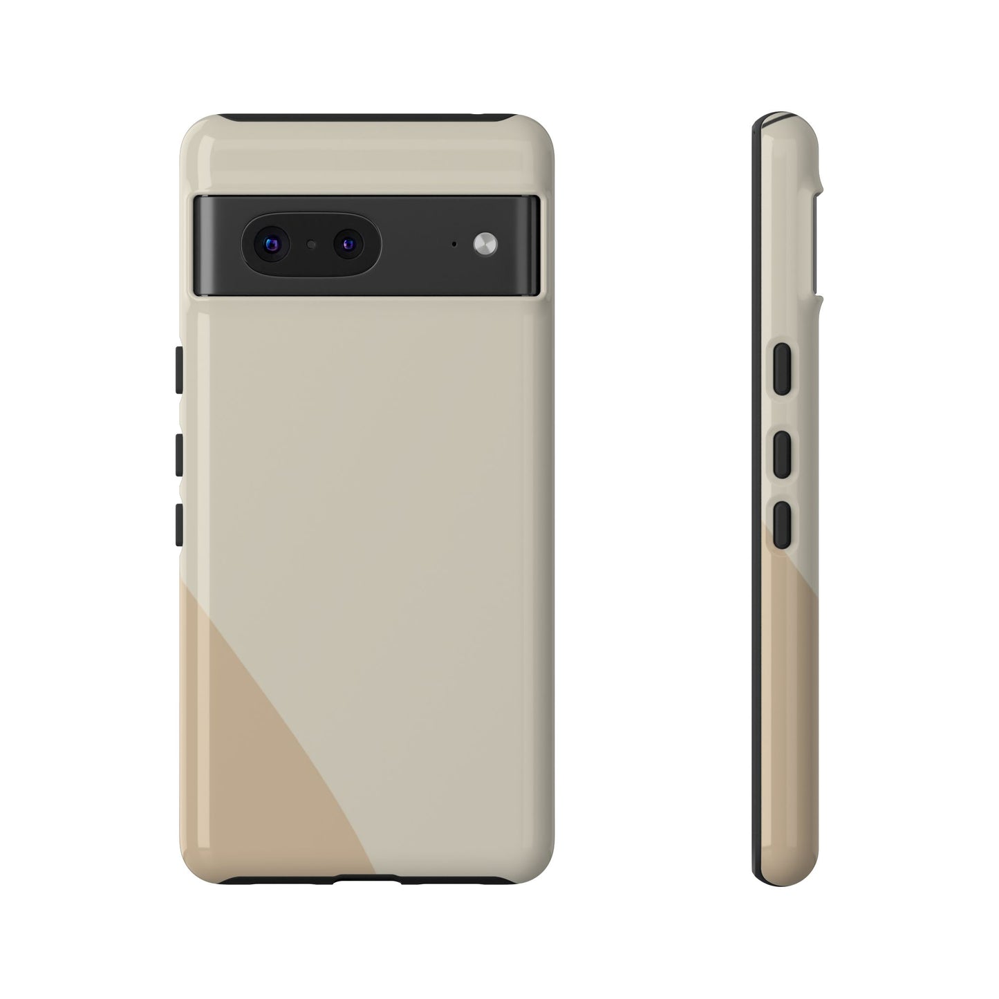 Minimalist Two-Tone Beige Tough Phone Case