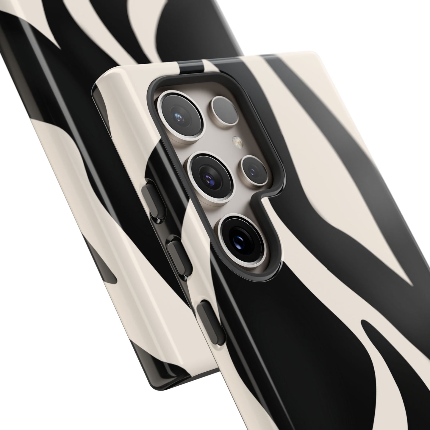 "Monochrome Waves: Zebra-Inspired Elegance Tough Case"