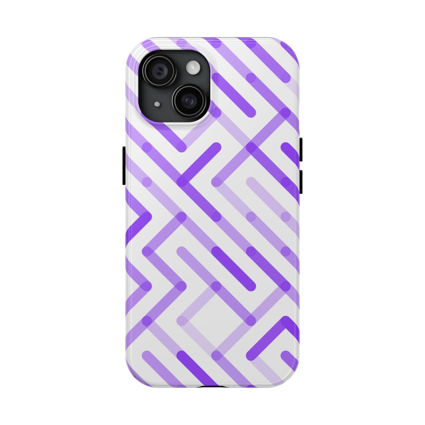 Purple Geometric Maze Tough Phone Case