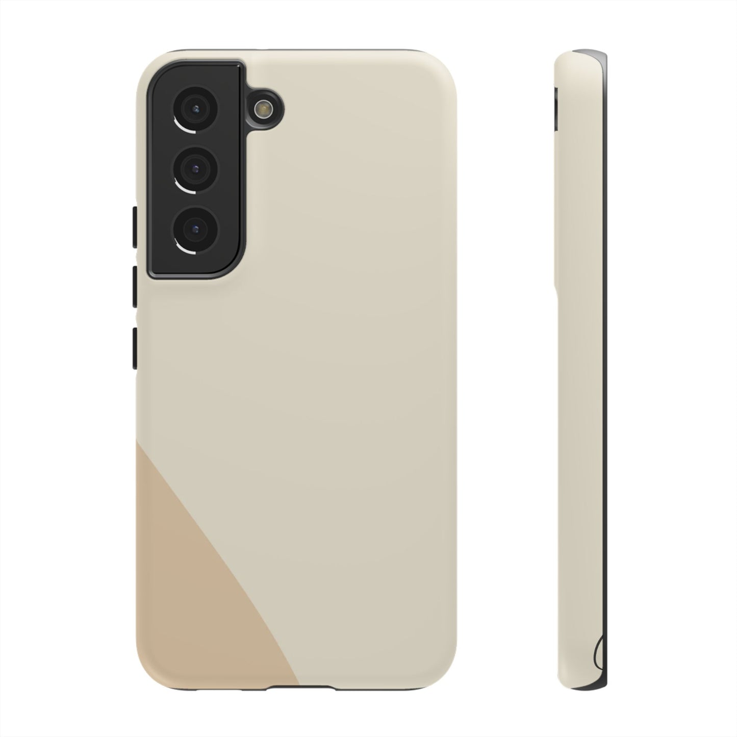 Minimalist Two-Tone Beige Tough Phone Case