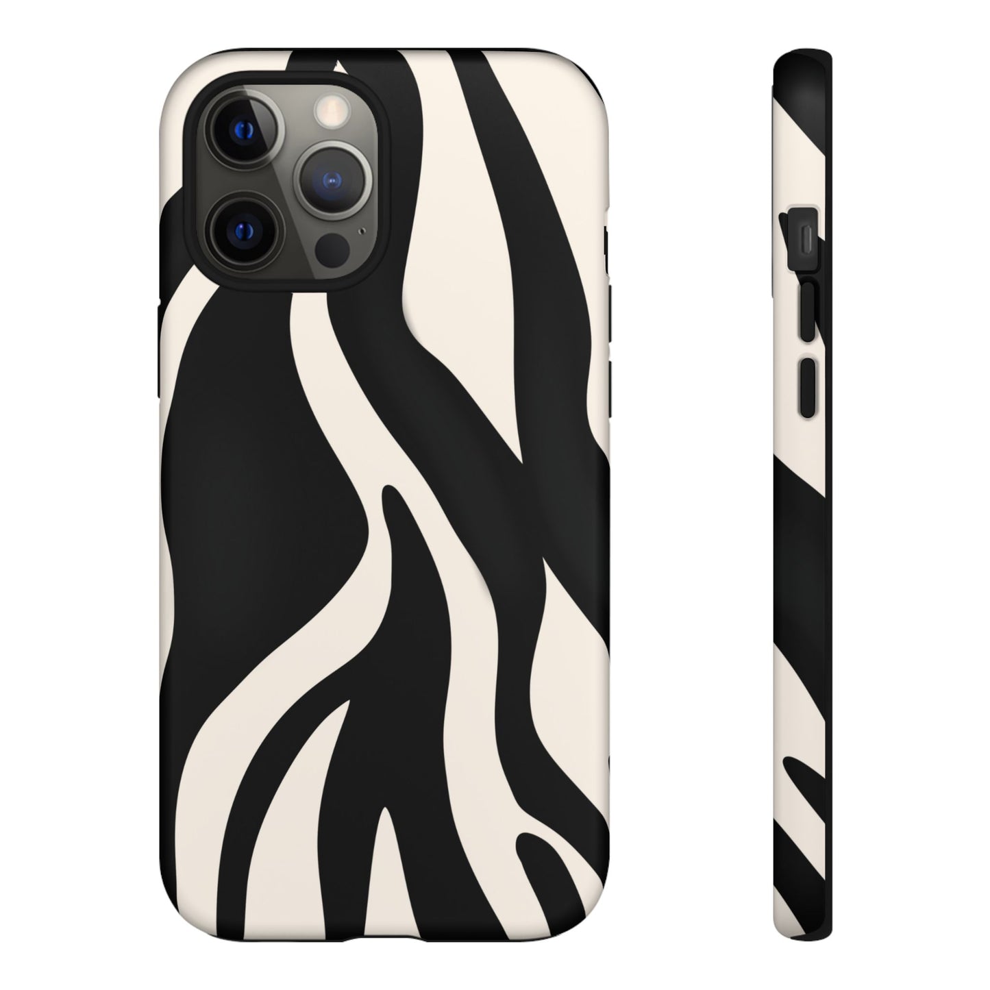 "Monochrome Waves: Zebra-Inspired Elegance Tough Case"