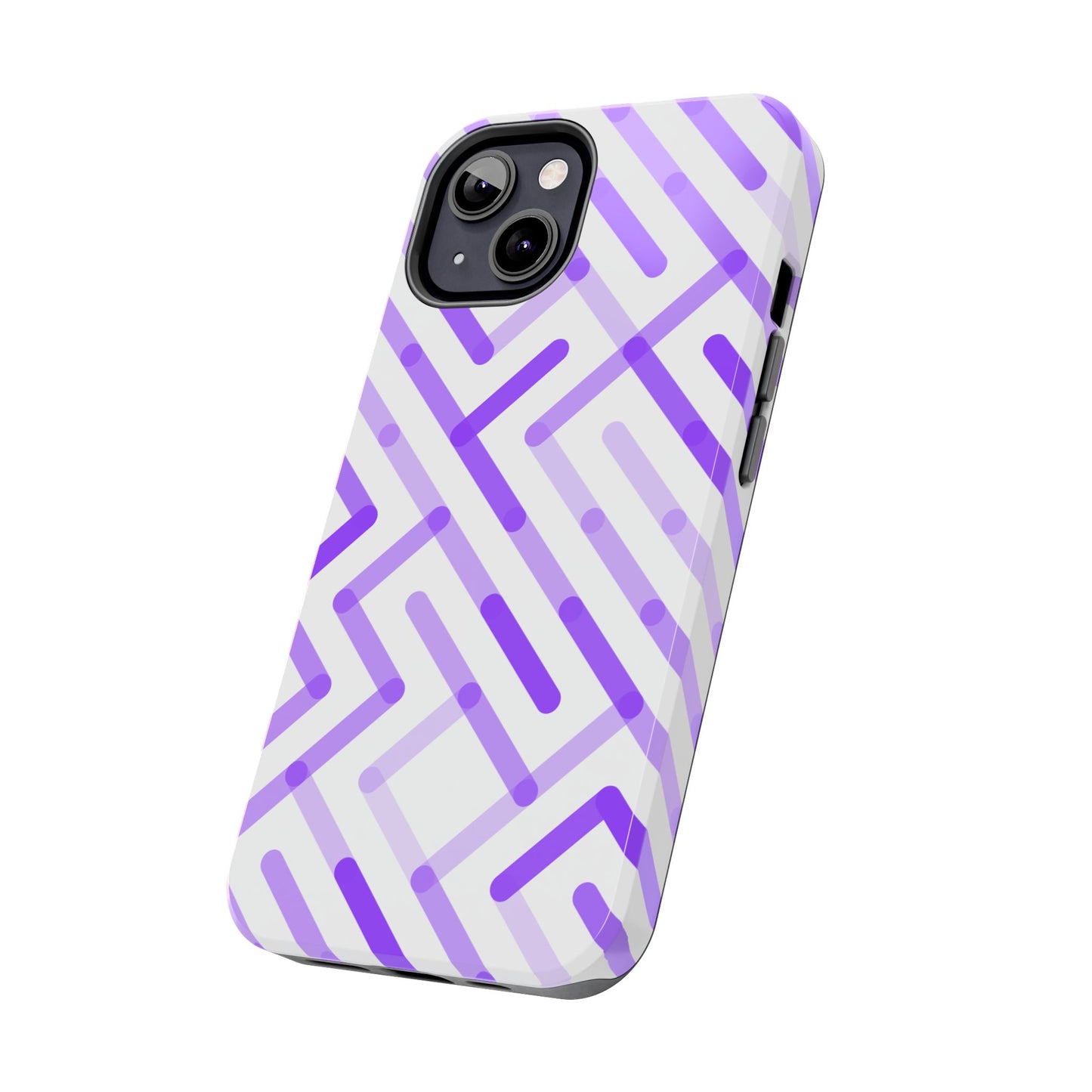 Purple Geometric Maze Tough Phone Case