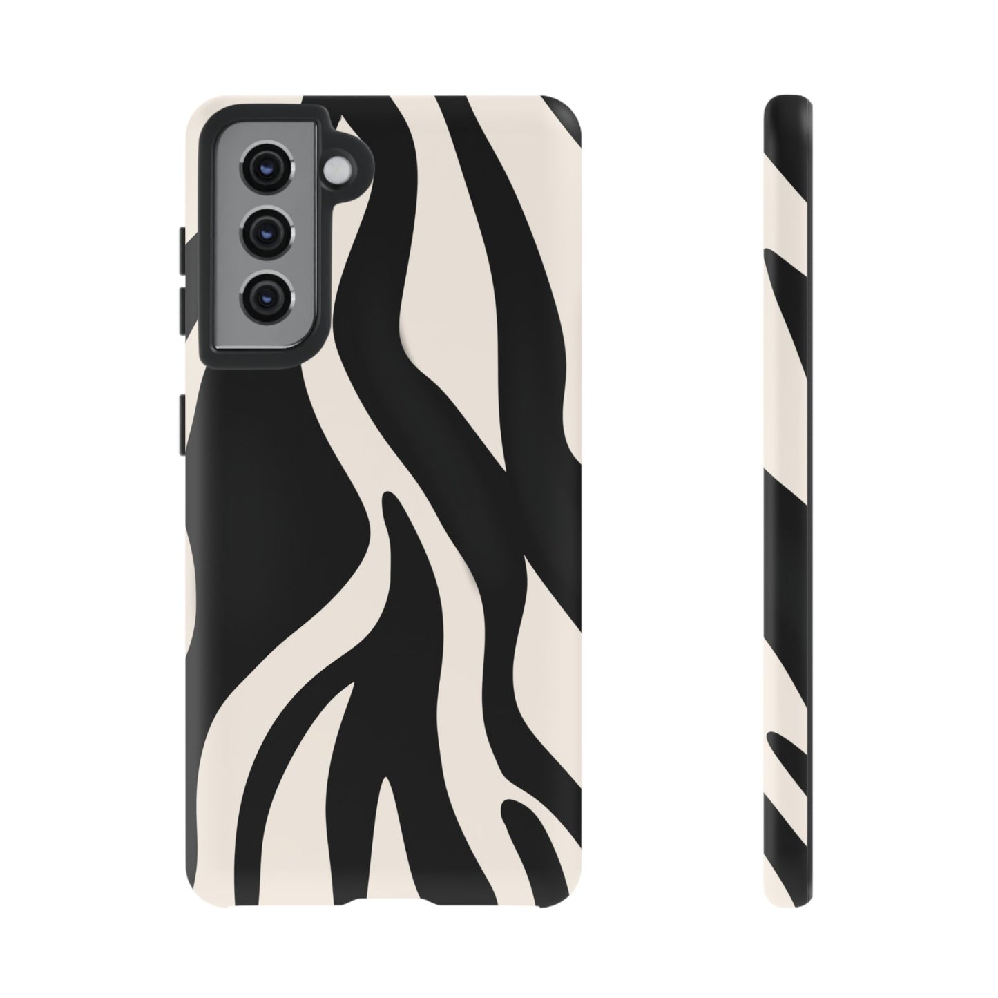 "Monochrome Waves: Zebra-Inspired Elegance Tough Case"