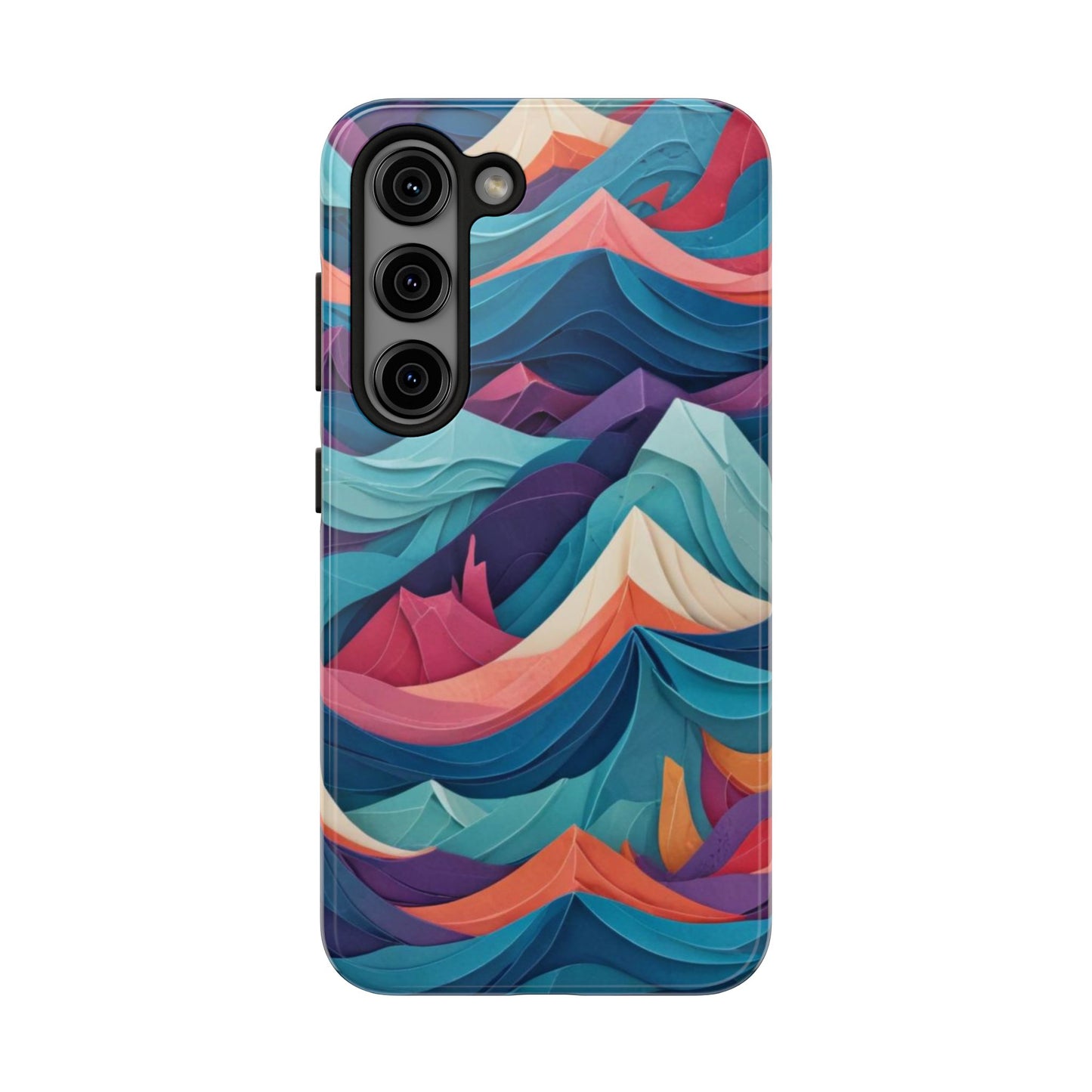 Aqua Turquoise Fabric Pattern –Tough Phone Case