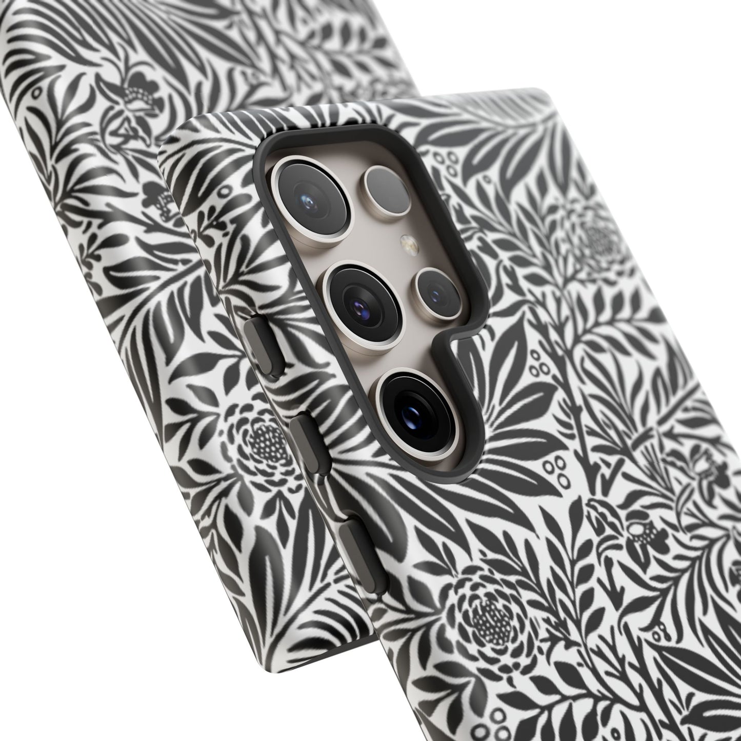 Black and White Botanical Floral Tough Phone Case