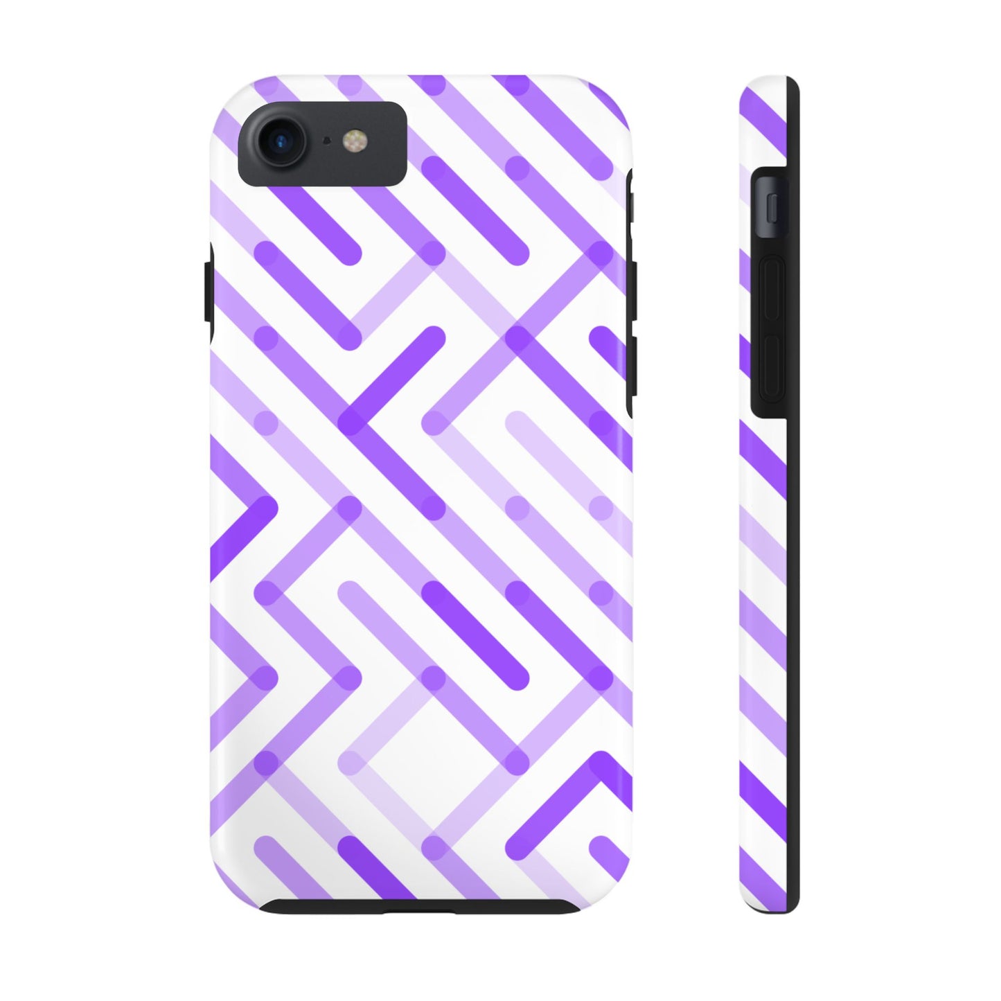 Purple Geometric Maze Tough Phone Case