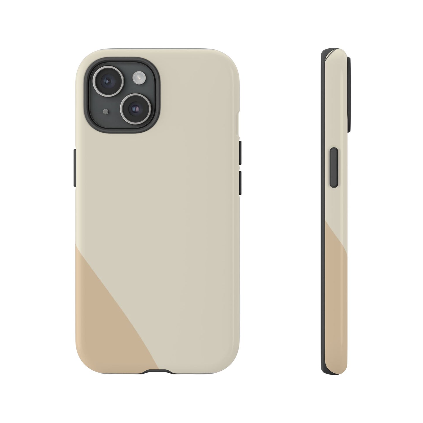 Minimalist Two-Tone Beige Tough Phone Case