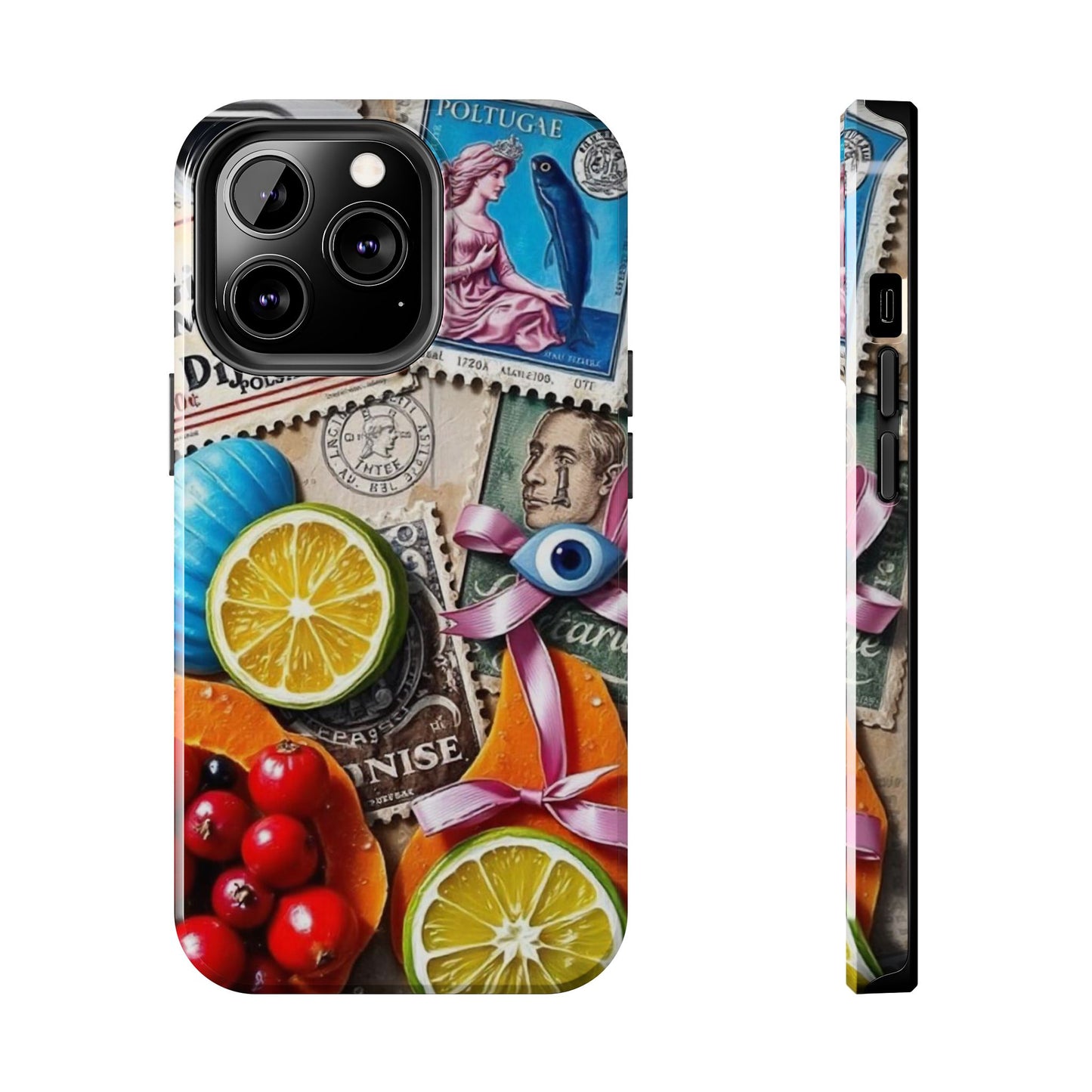 "Vibrant Collage: Travel, Culture, and Citrus Tough Phone Case"