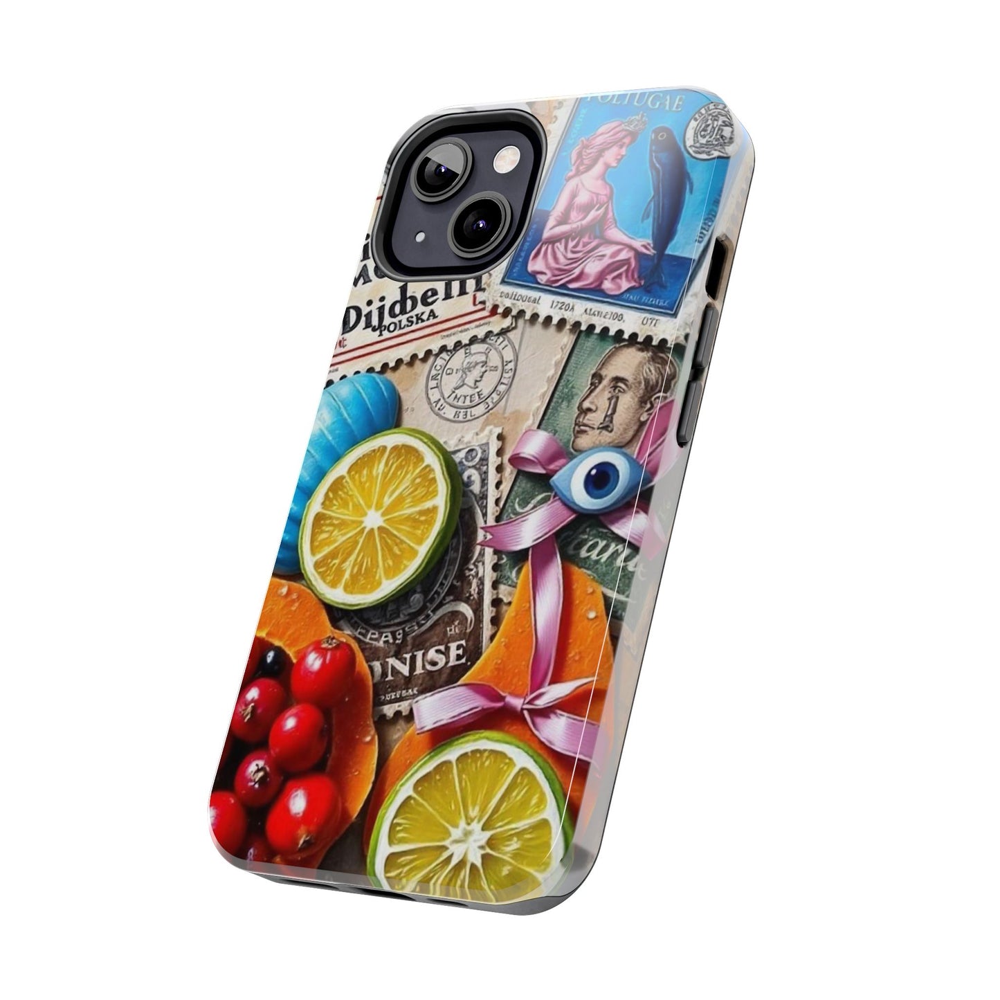 "Vibrant Collage: Travel, Culture, and Citrus Tough Phone Case"