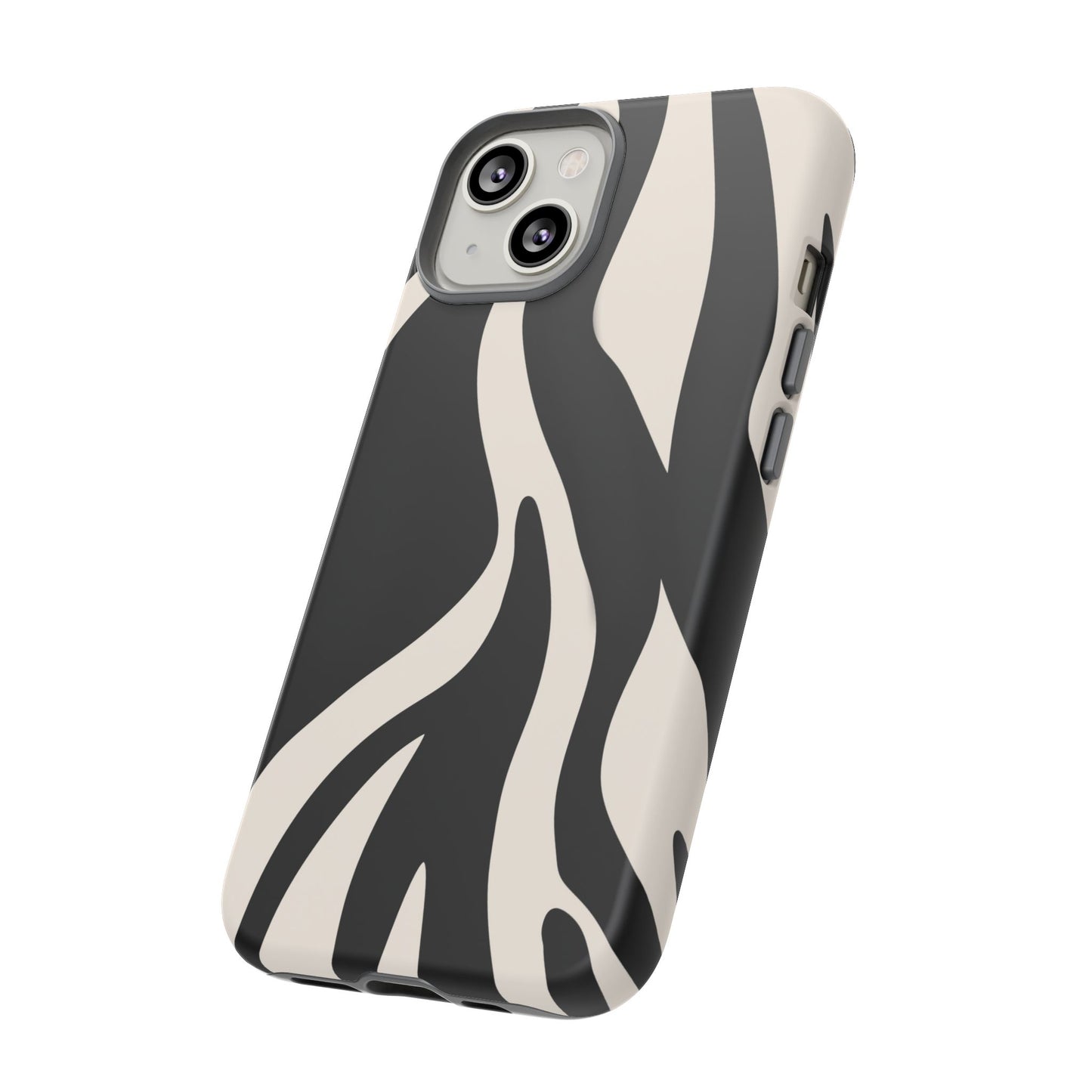 "Monochrome Waves: Zebra-Inspired Elegance Tough Case"