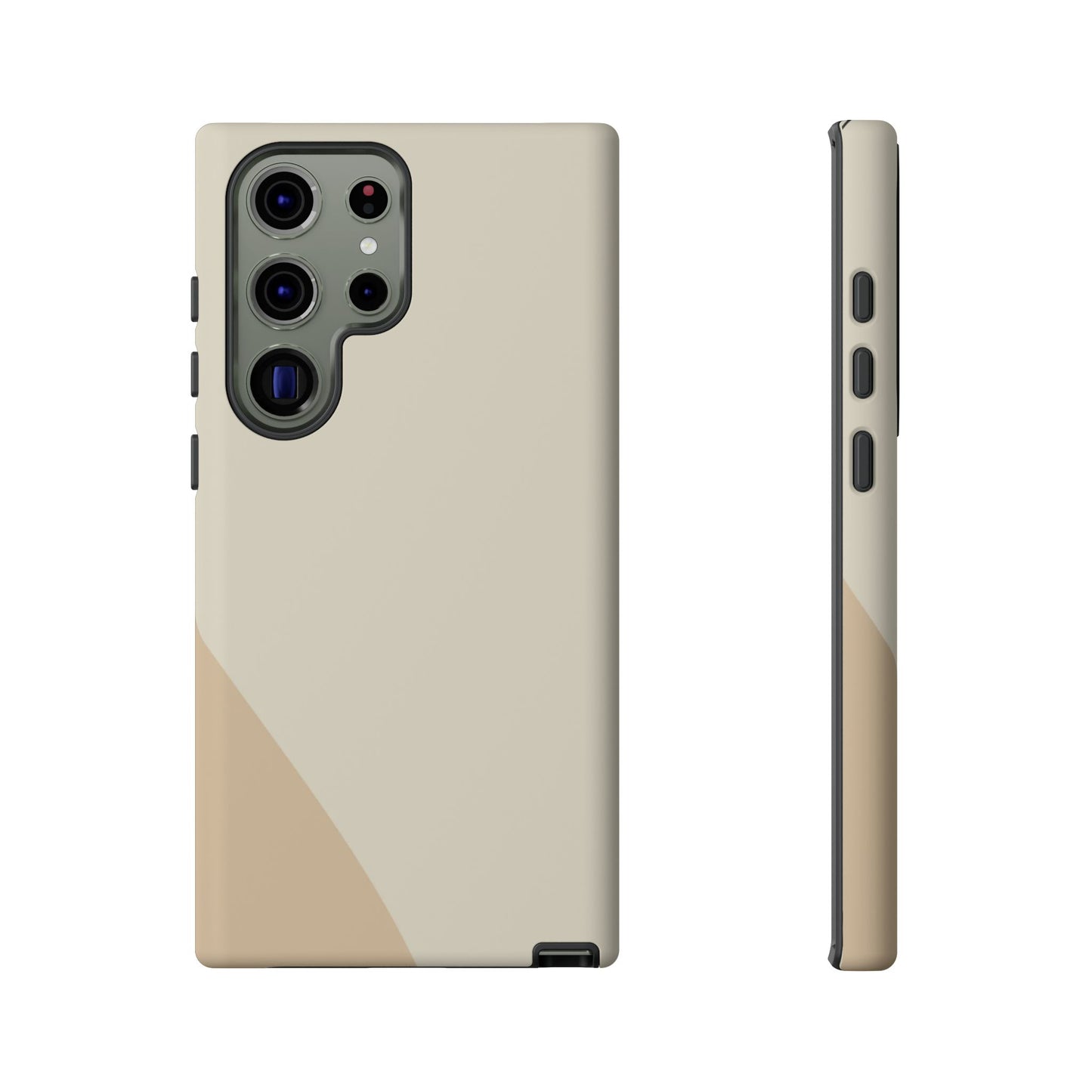 Minimalist Two-Tone Beige Tough Phone Case