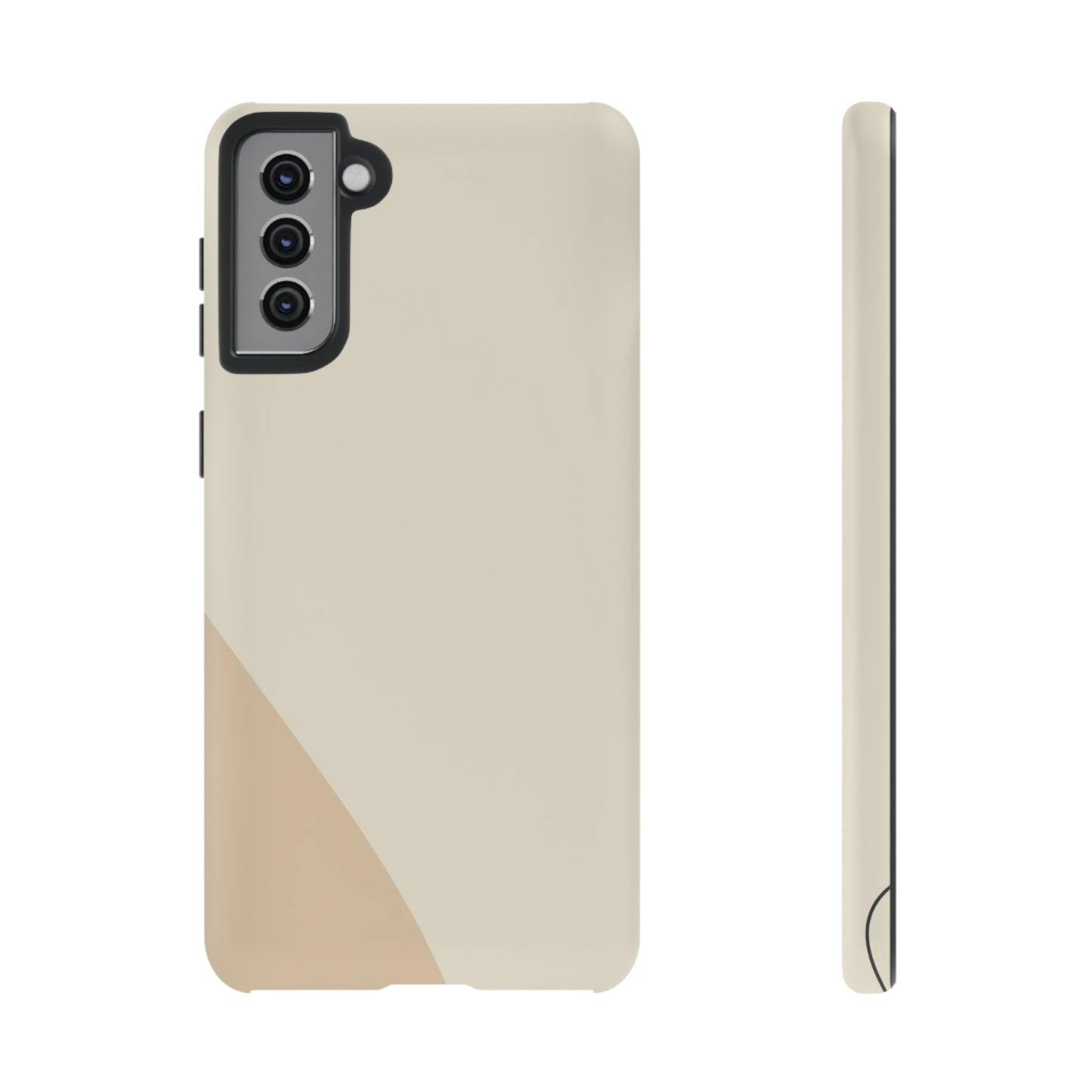 Minimalist Two-Tone Beige Tough Phone Case