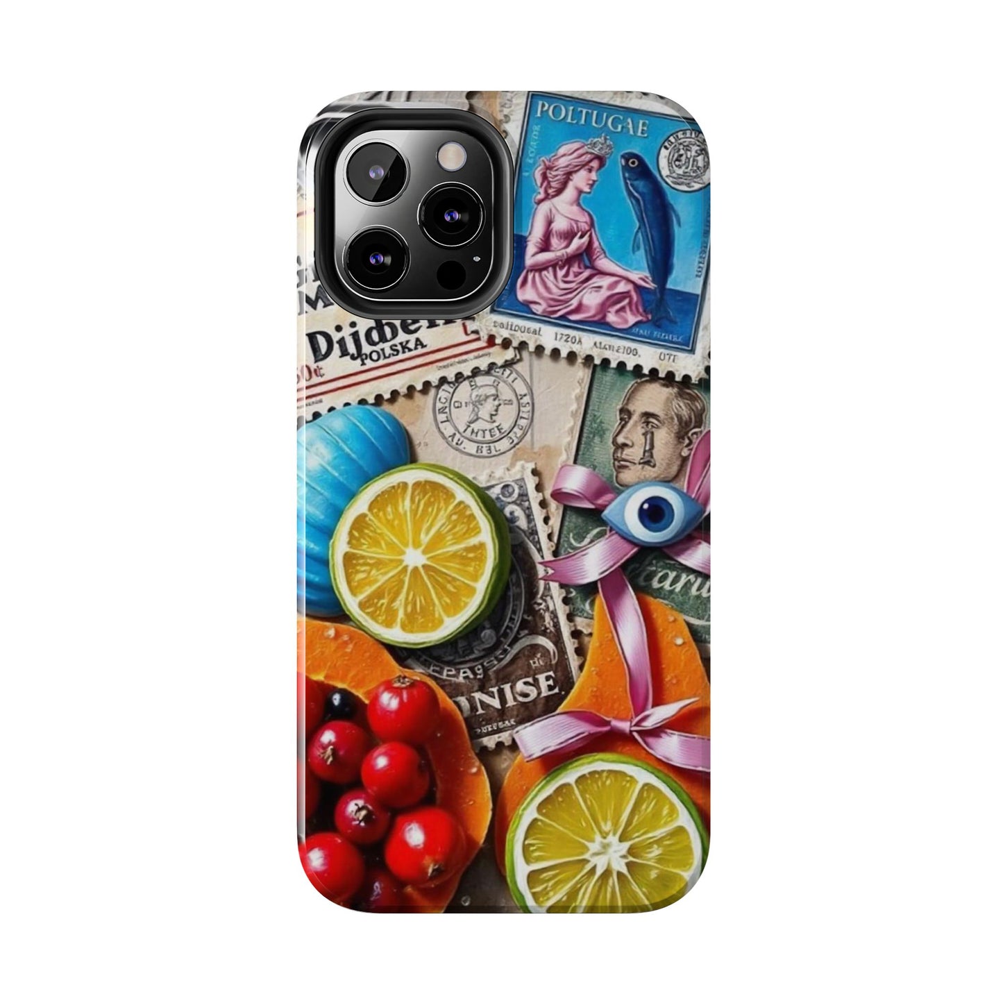 "Vibrant Collage: Travel, Culture, and Citrus Tough Phone Case"