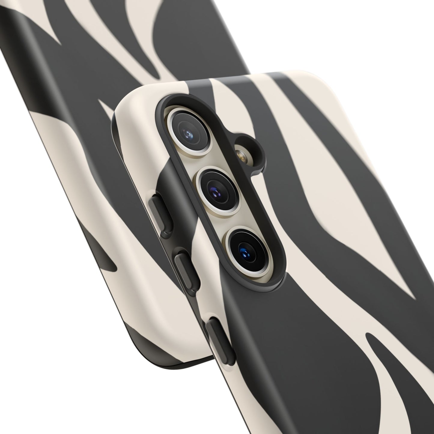 "Monochrome Waves: Zebra-Inspired Elegance Tough Case"