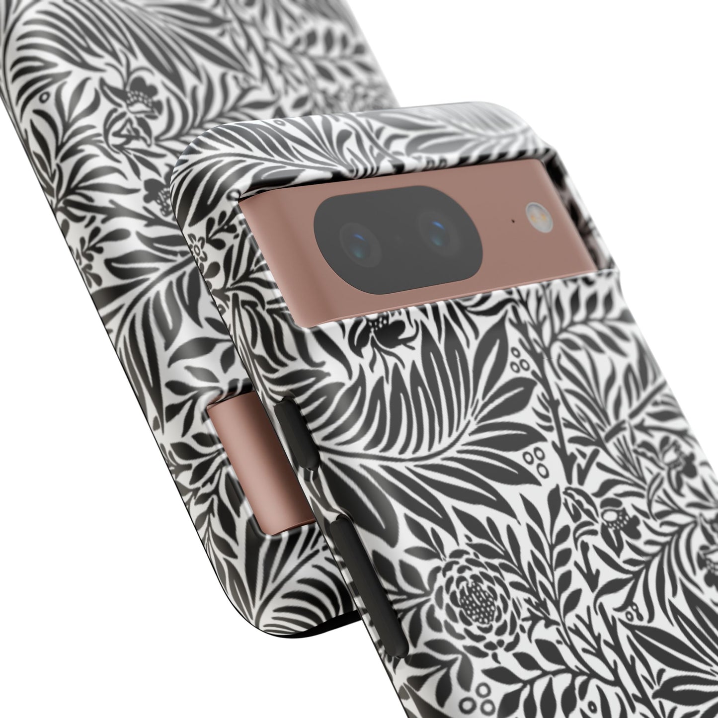 Black and White Botanical Floral Tough Phone Case