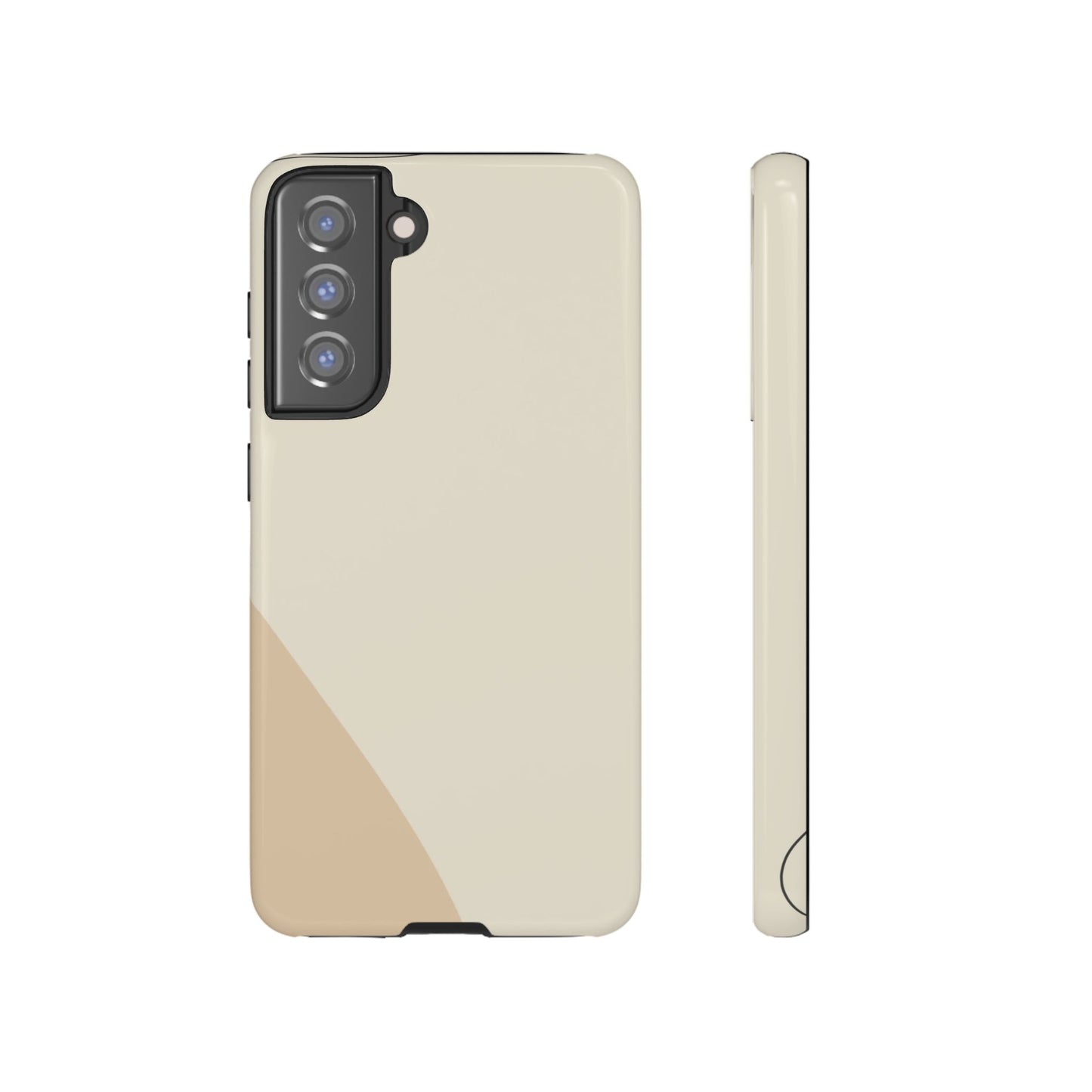 Minimalist Two-Tone Beige Tough Phone Case