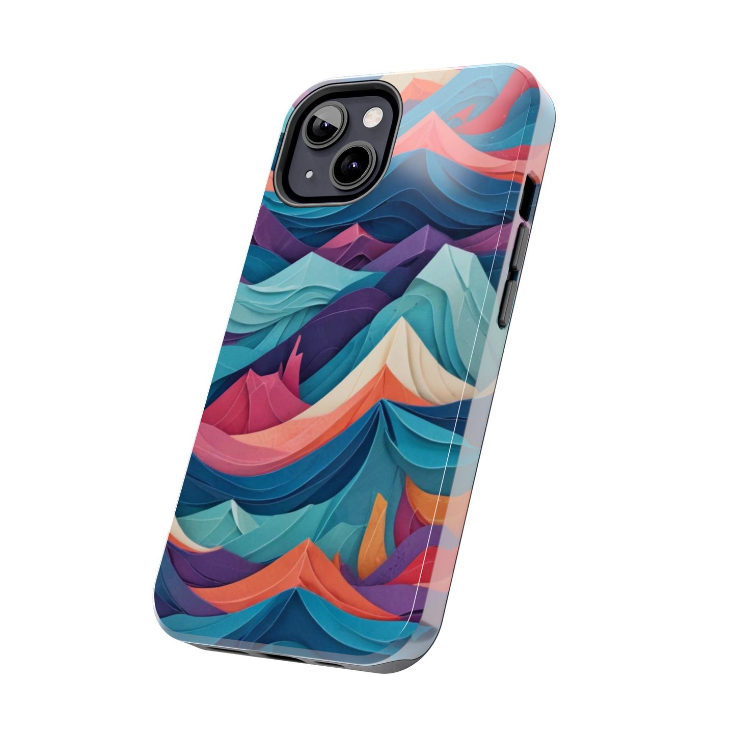 Aqua Turquoise Fabric Pattern –Tough Phone Case