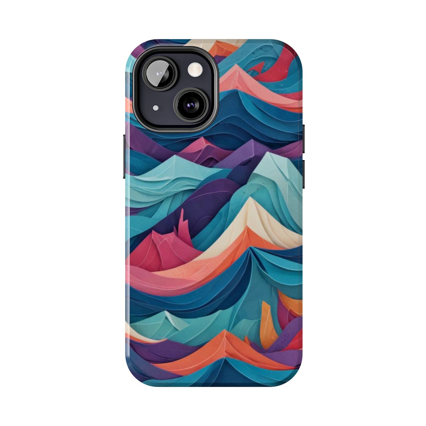 Aqua Turquoise Fabric Pattern –Tough Phone Case