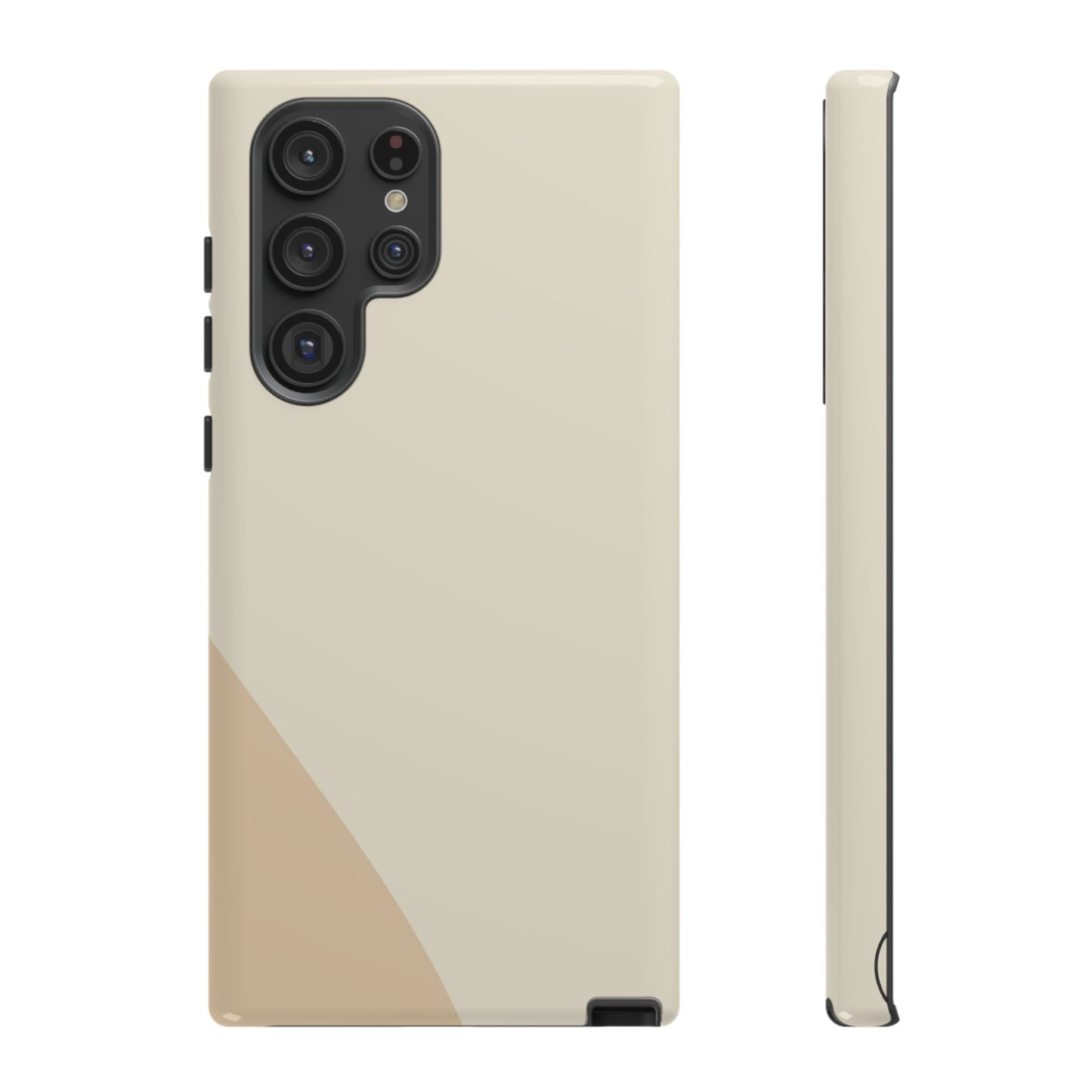 Minimalist Two-Tone Beige Tough Phone Case