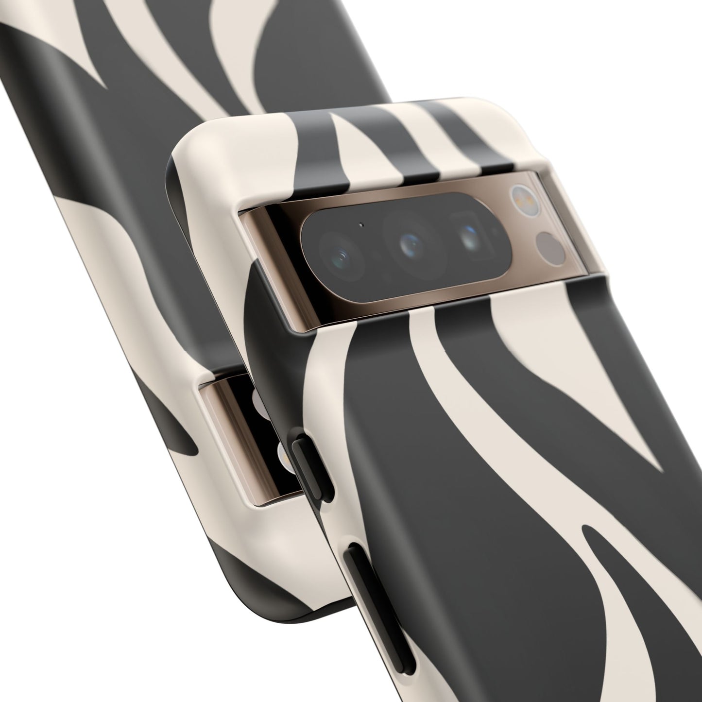 "Monochrome Waves: Zebra-Inspired Elegance Tough Case"