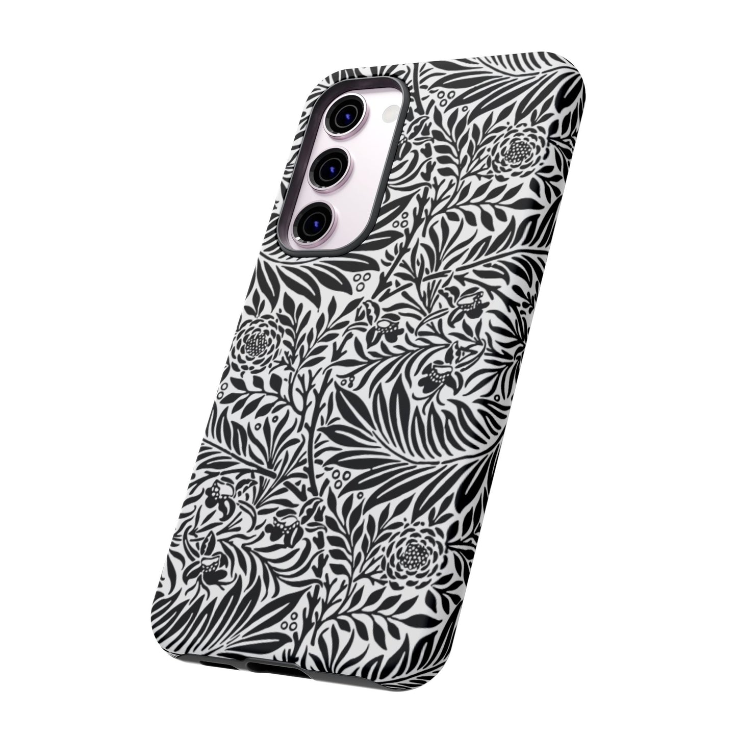 Black and White Botanical Floral Tough Phone Case