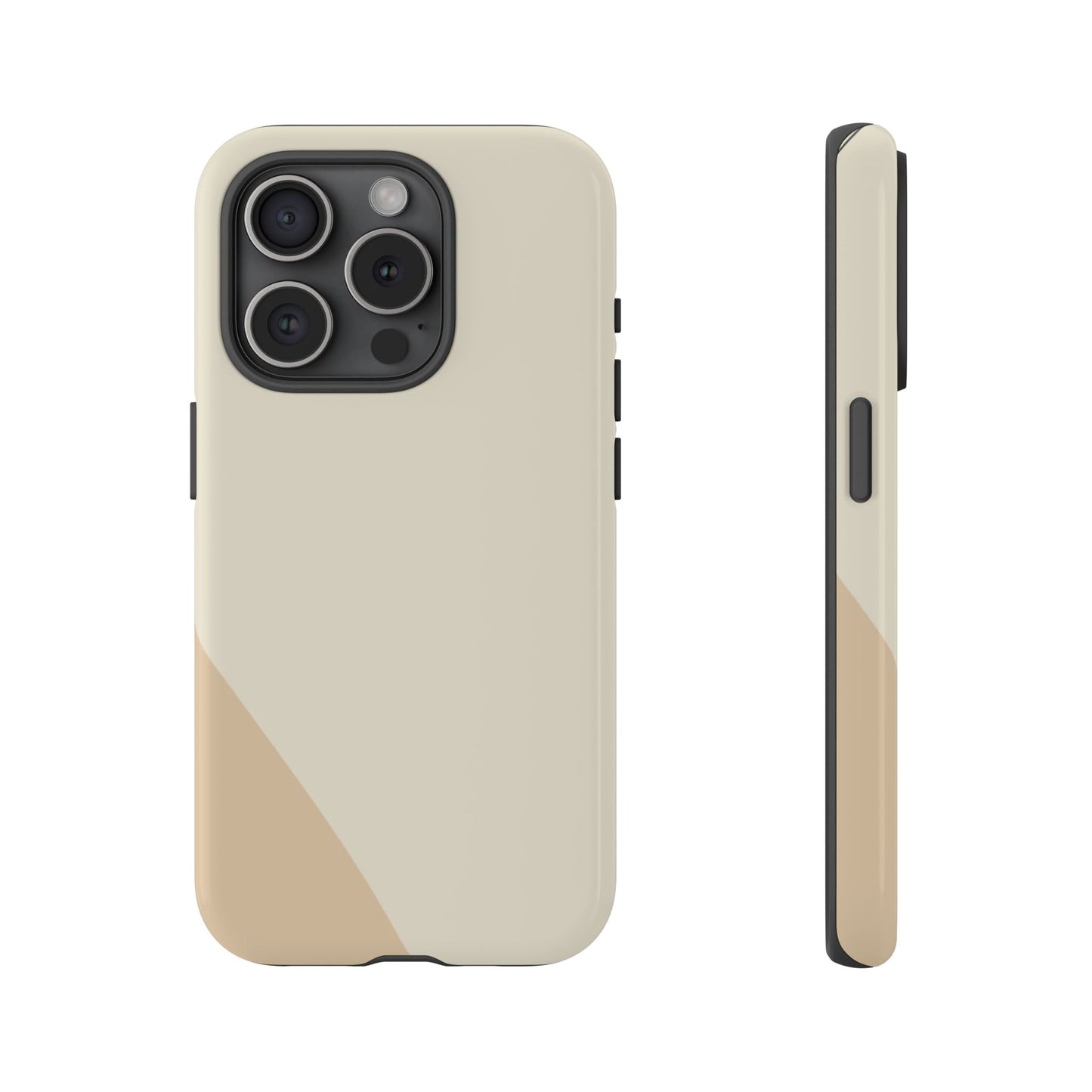 Minimalist Two-Tone Beige Tough Phone Case