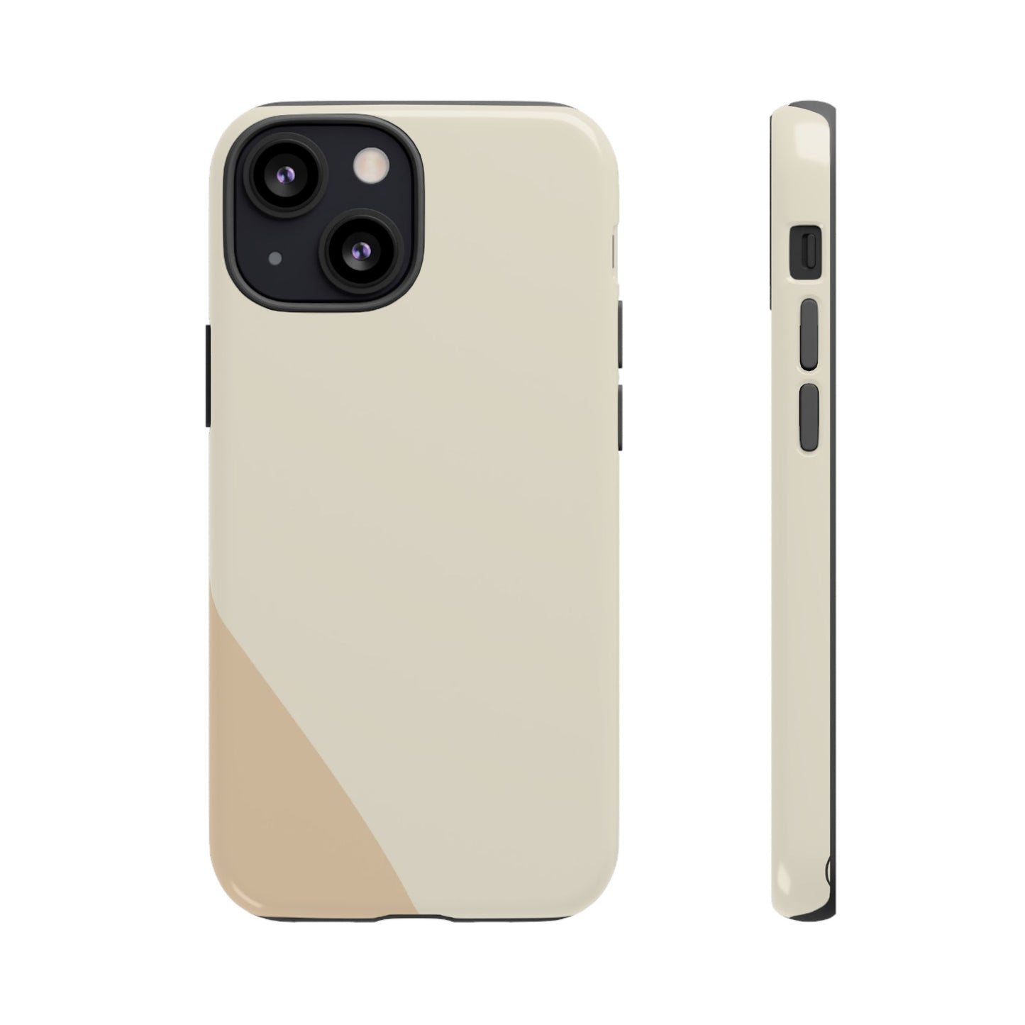 Minimalist Two-Tone Beige Tough Phone Case