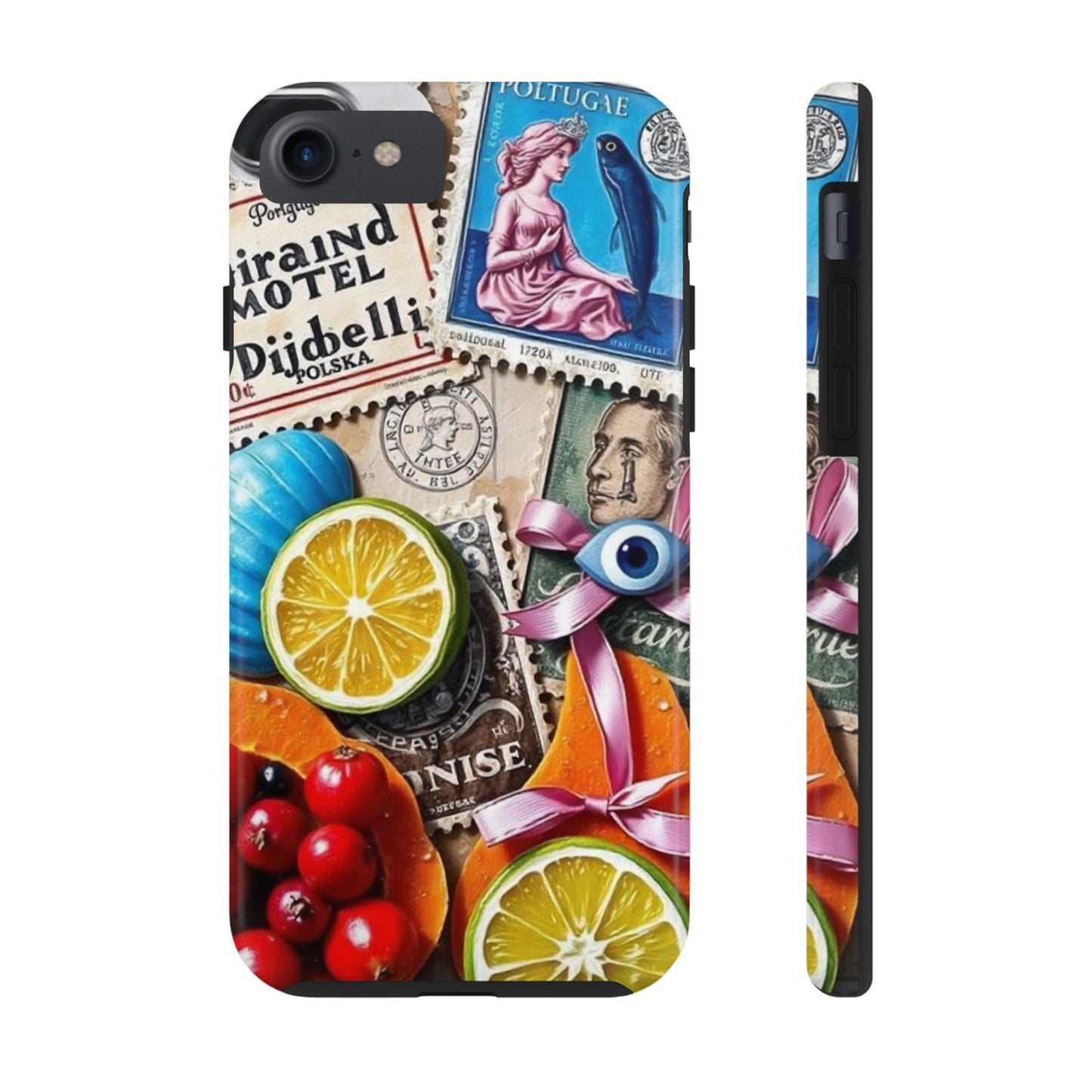 "Vibrant Collage: Travel, Culture, and Citrus Tough Phone Case"