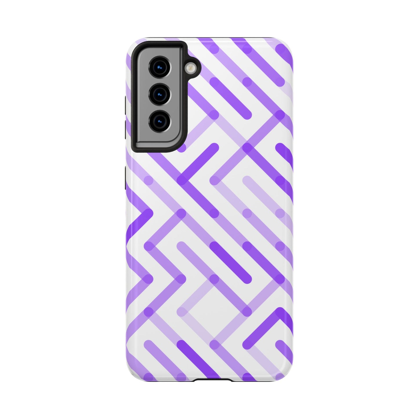 Purple Geometric Maze Tough Phone Case