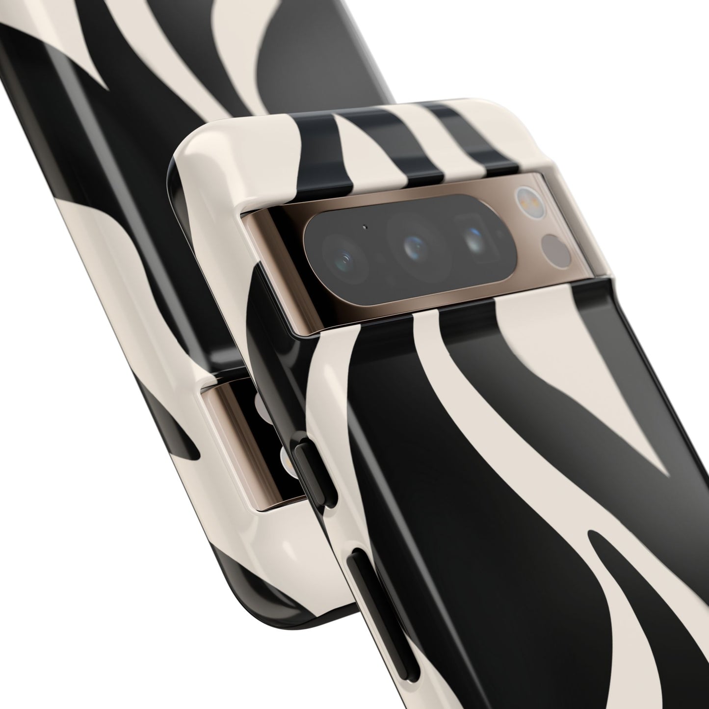 "Monochrome Waves: Zebra-Inspired Elegance Tough Case"