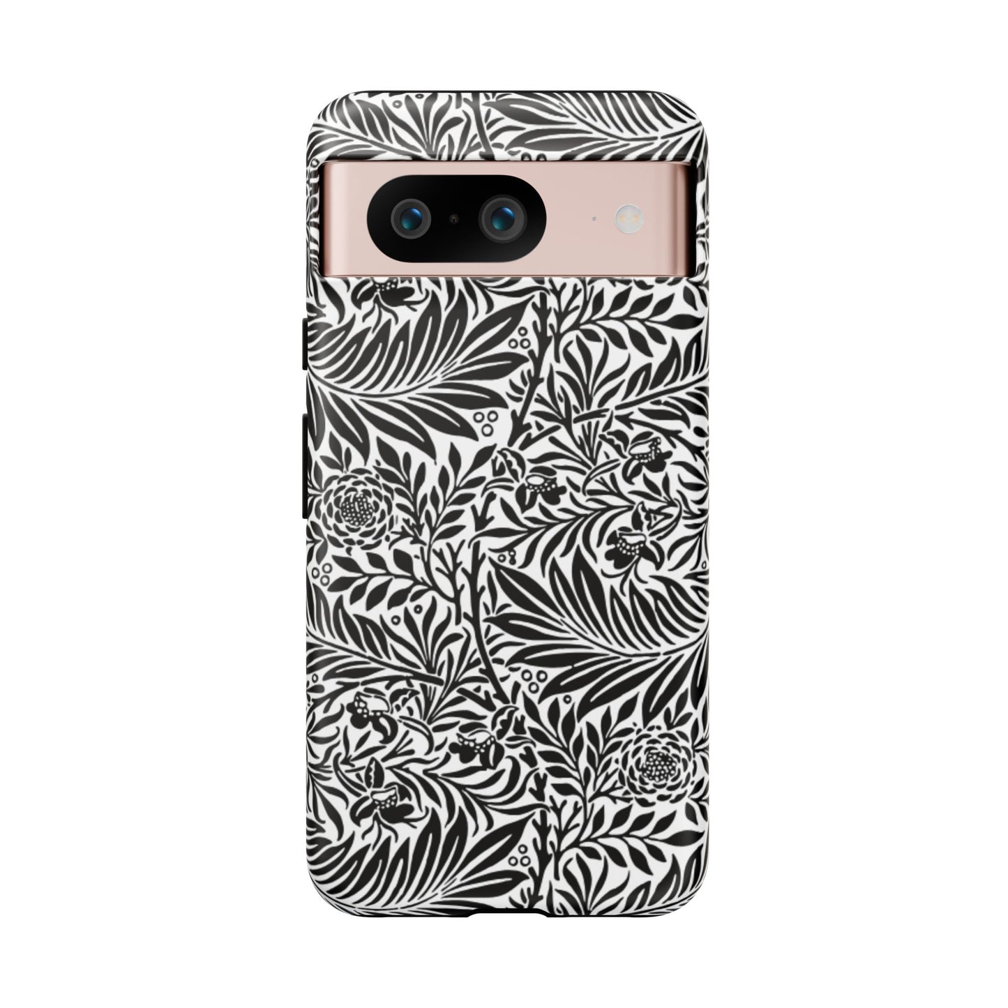 Black and White Botanical Floral Tough Phone Case