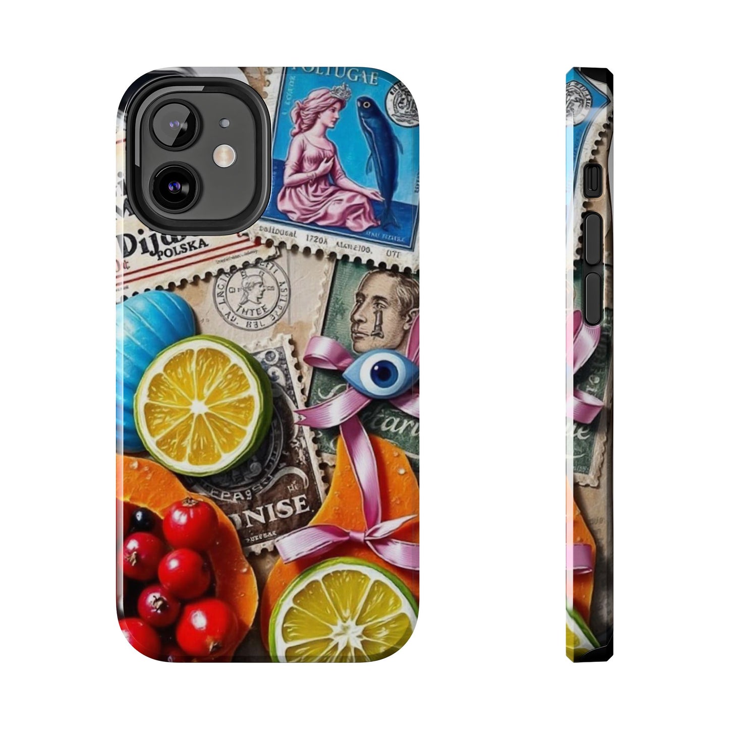 "Vibrant Collage: Travel, Culture, and Citrus Tough Phone Case"