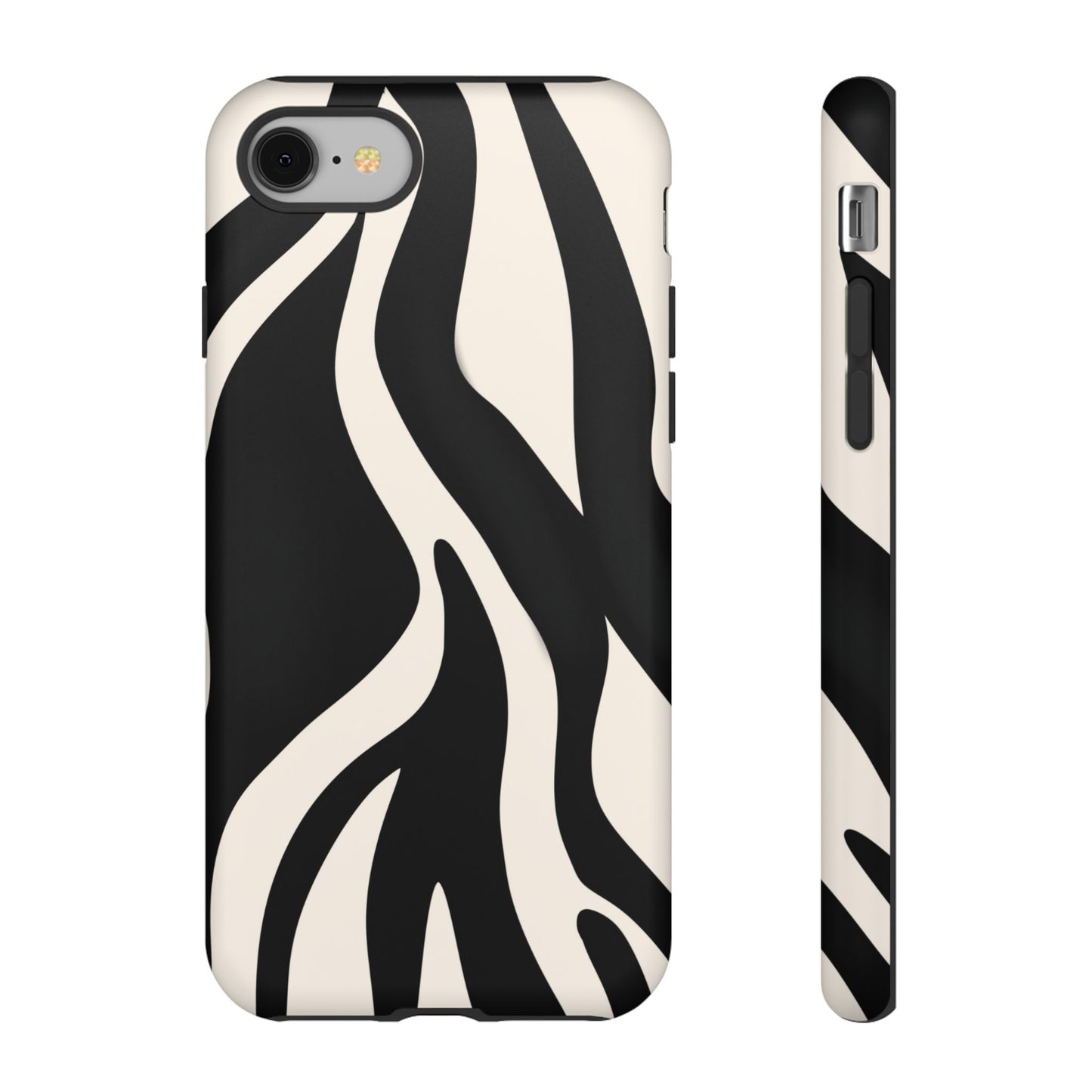 "Monochrome Waves: Zebra-Inspired Elegance Tough Case"