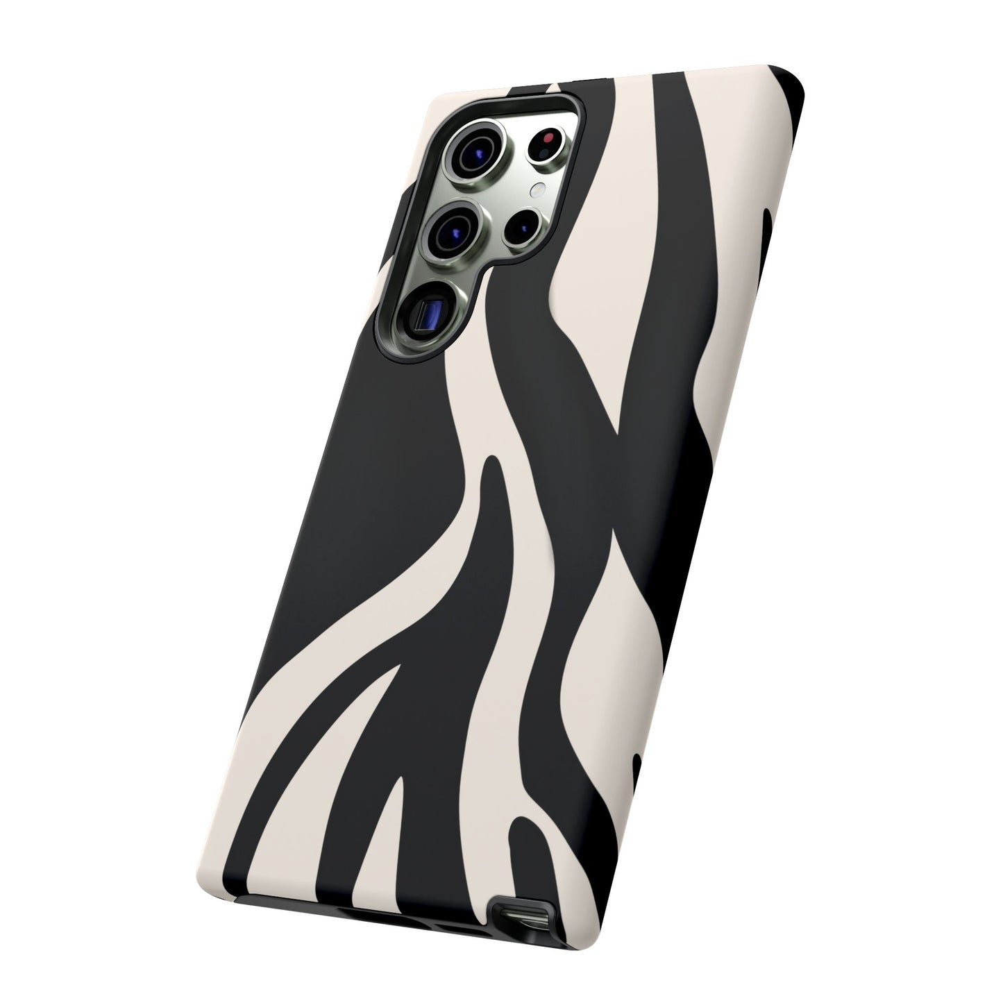 "Monochrome Waves: Zebra-Inspired Elegance Tough Case"