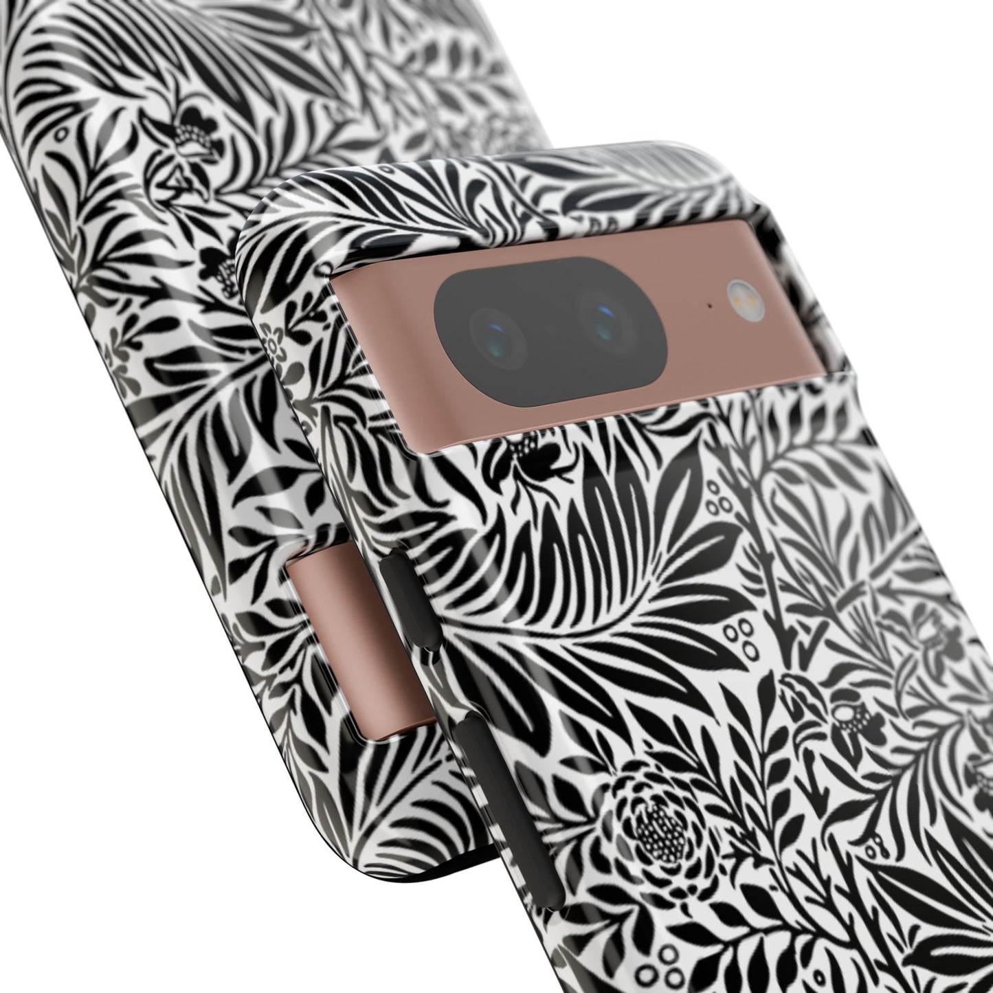 Black and White Botanical Floral Tough Phone Case