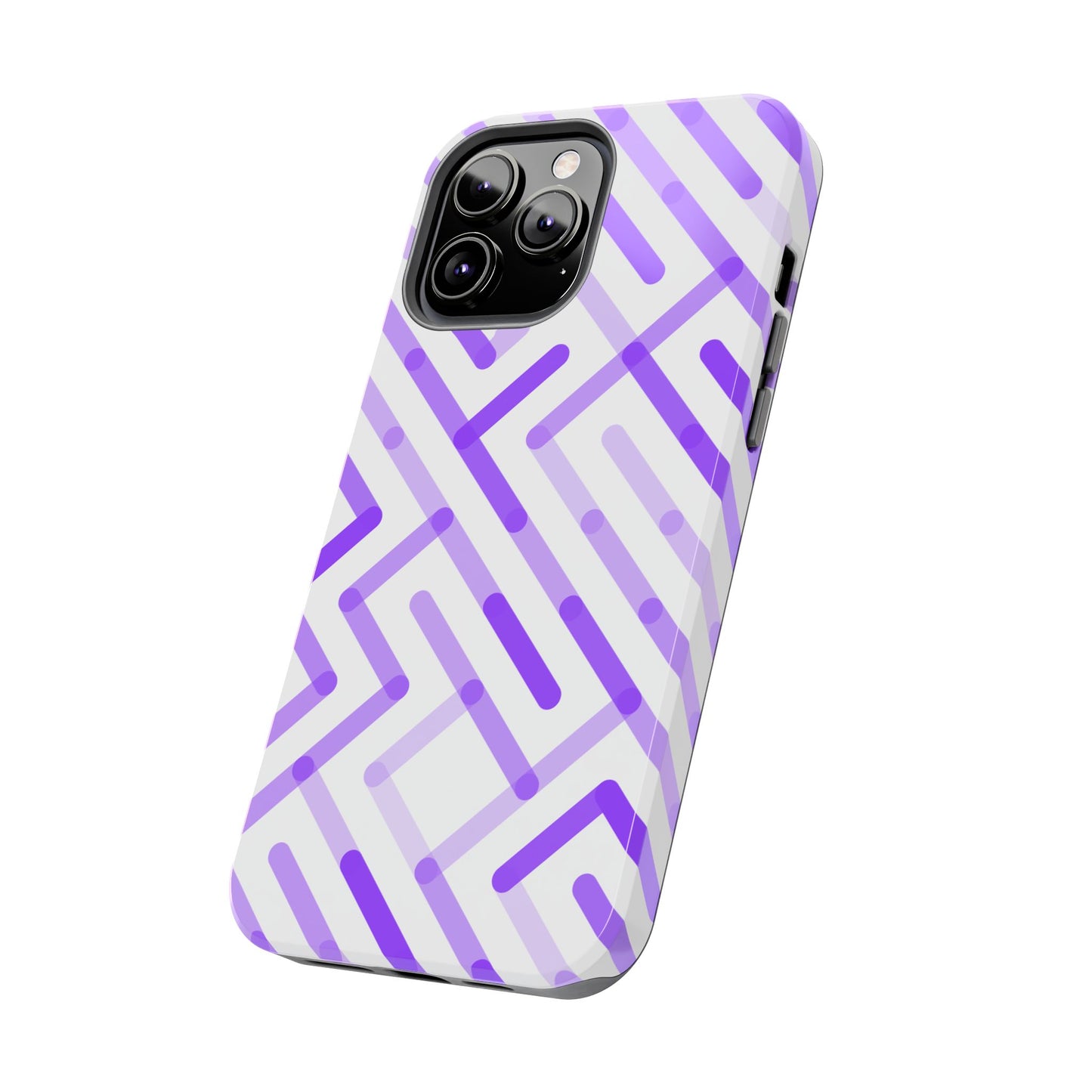 Purple Geometric Maze Tough Phone Case