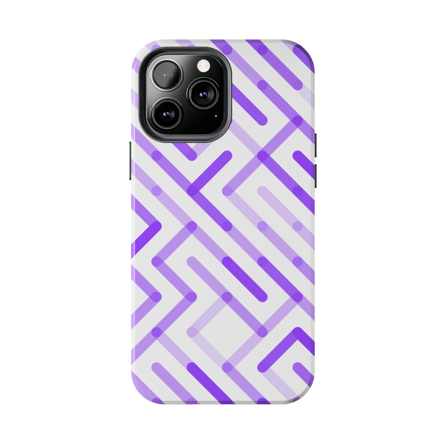 Purple Geometric Maze Tough Phone Case