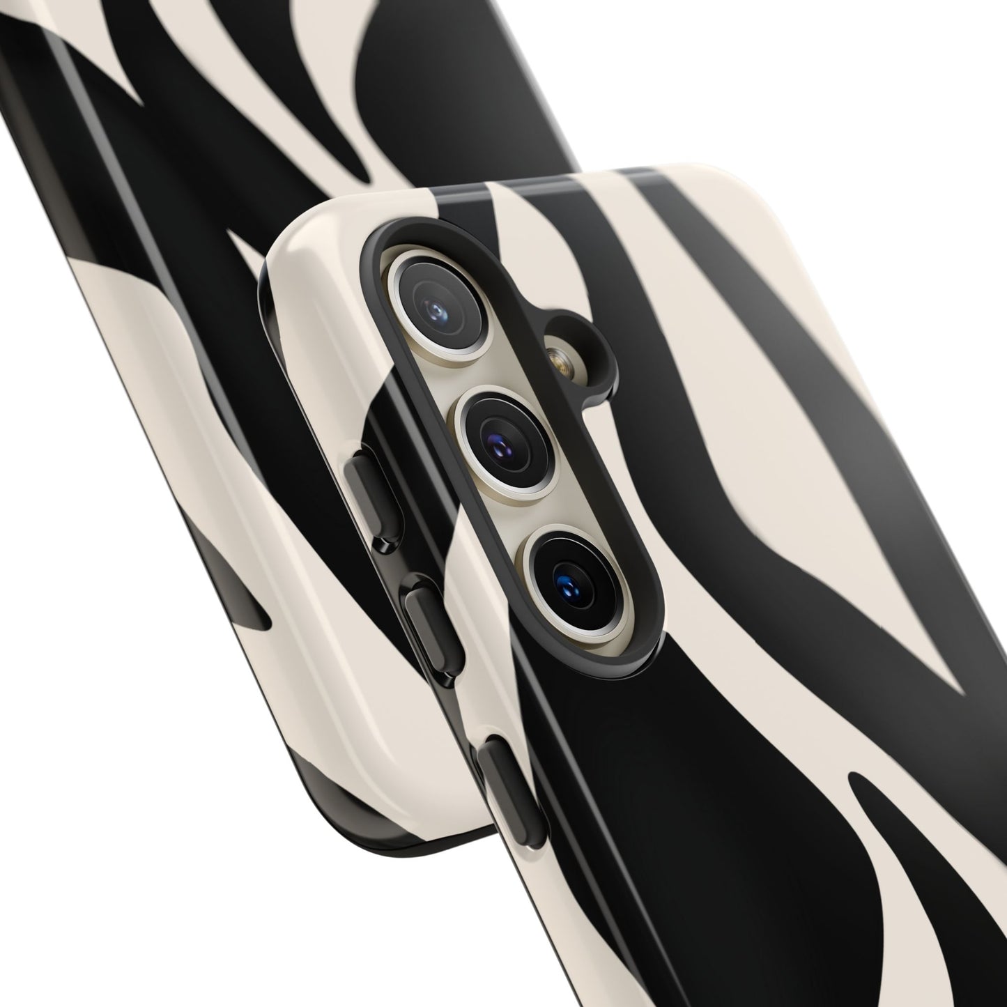 "Monochrome Waves: Zebra-Inspired Elegance Tough Case"