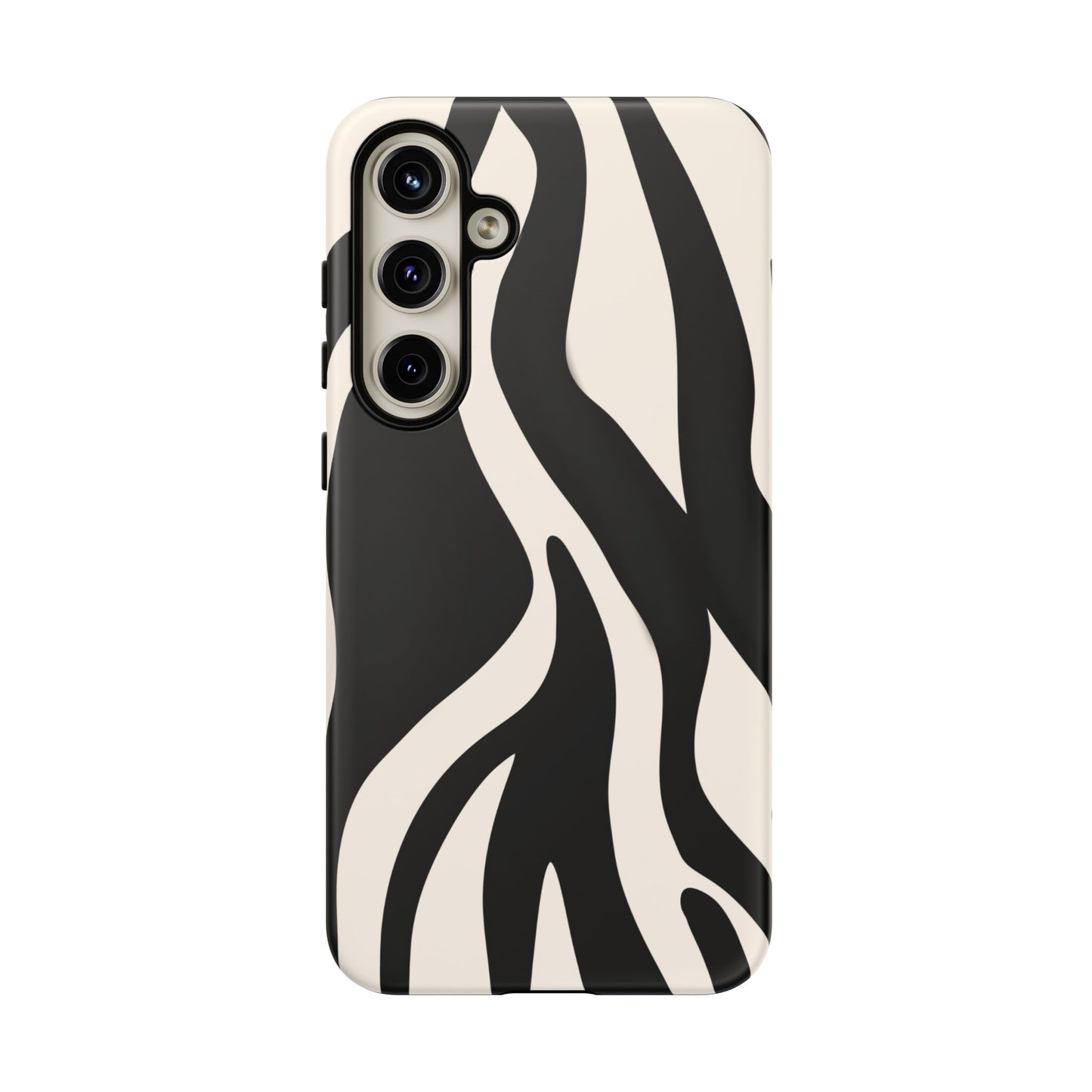 "Monochrome Waves: Zebra-Inspired Elegance Tough Case"