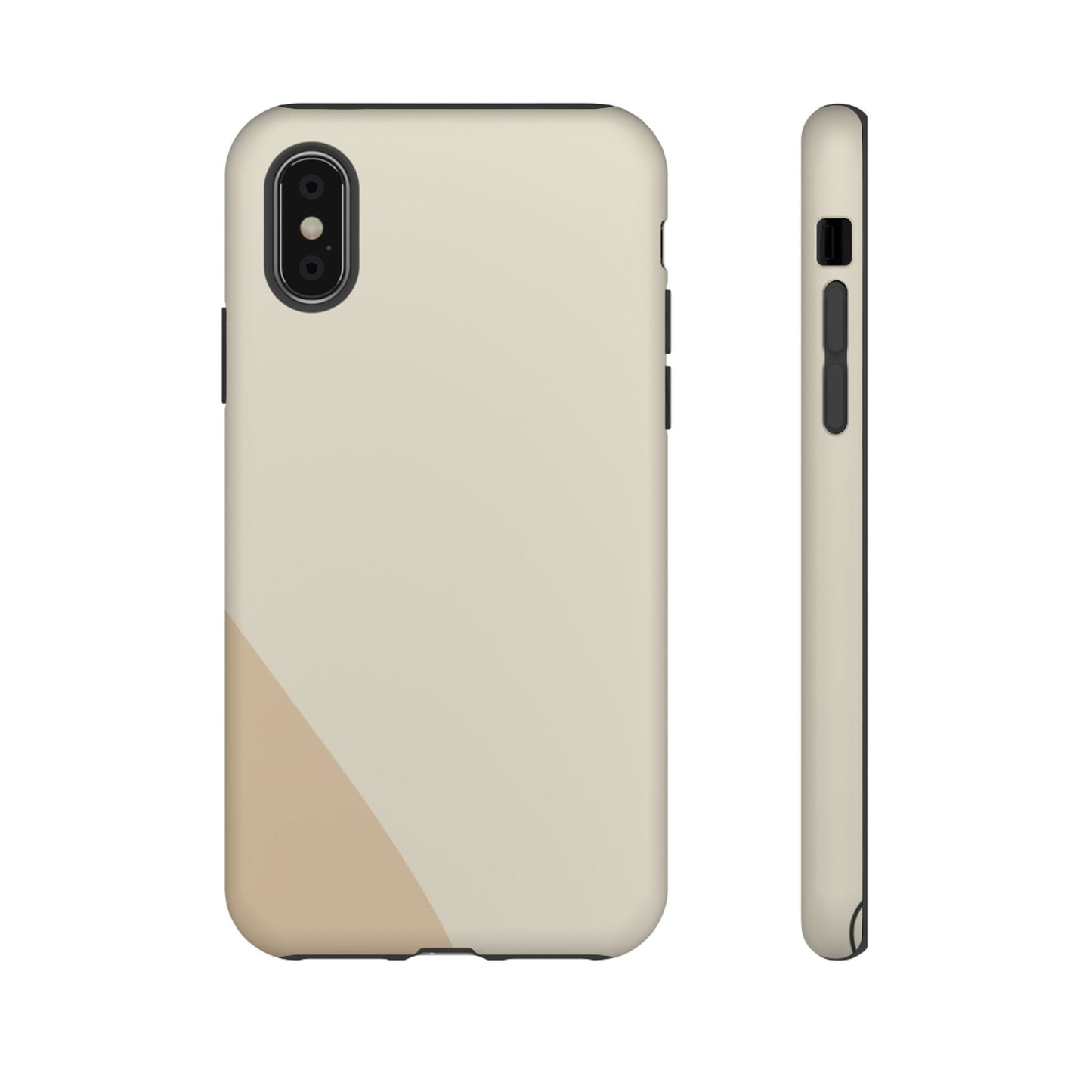 Minimalist Two-Tone Beige Tough Phone Case